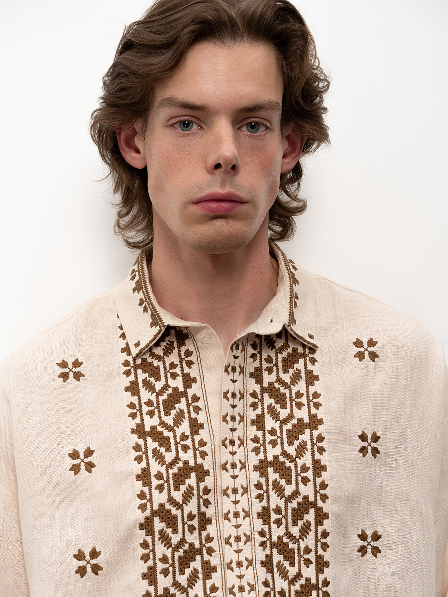 Men's embroidered shirt with a collar Chernihivska [0]