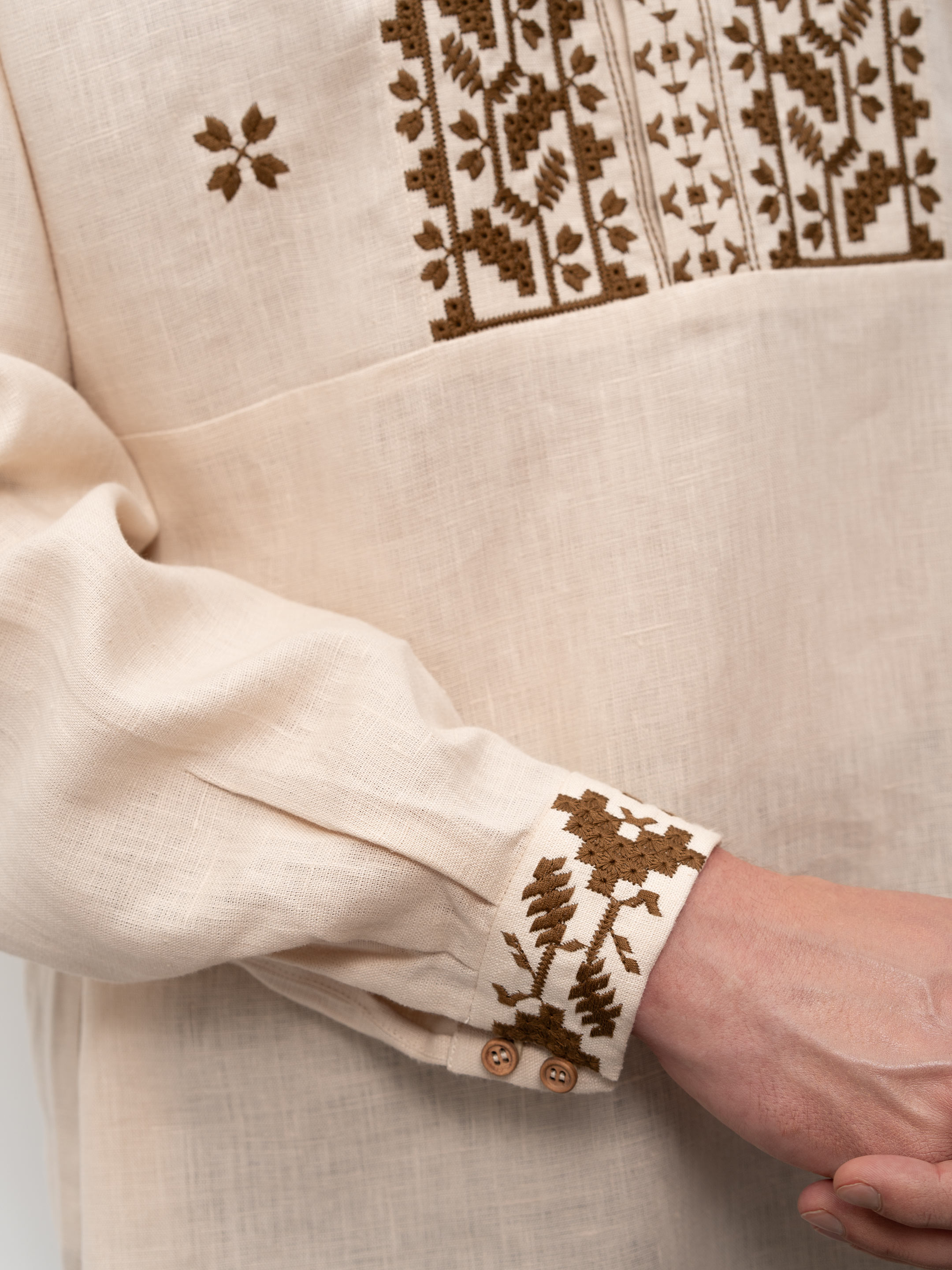 Men's embroidered shirt with a collar Chernihivska photo