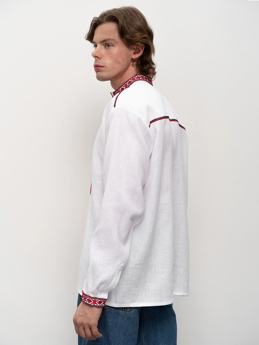 Black men's embroidered shirt Zhytomyr Chorna — White