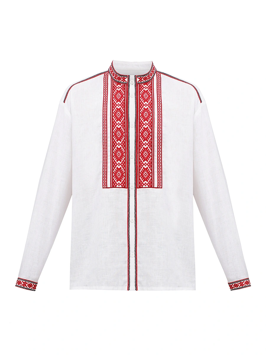 Black men's embroidered shirt Zhytomyr Chorna — White