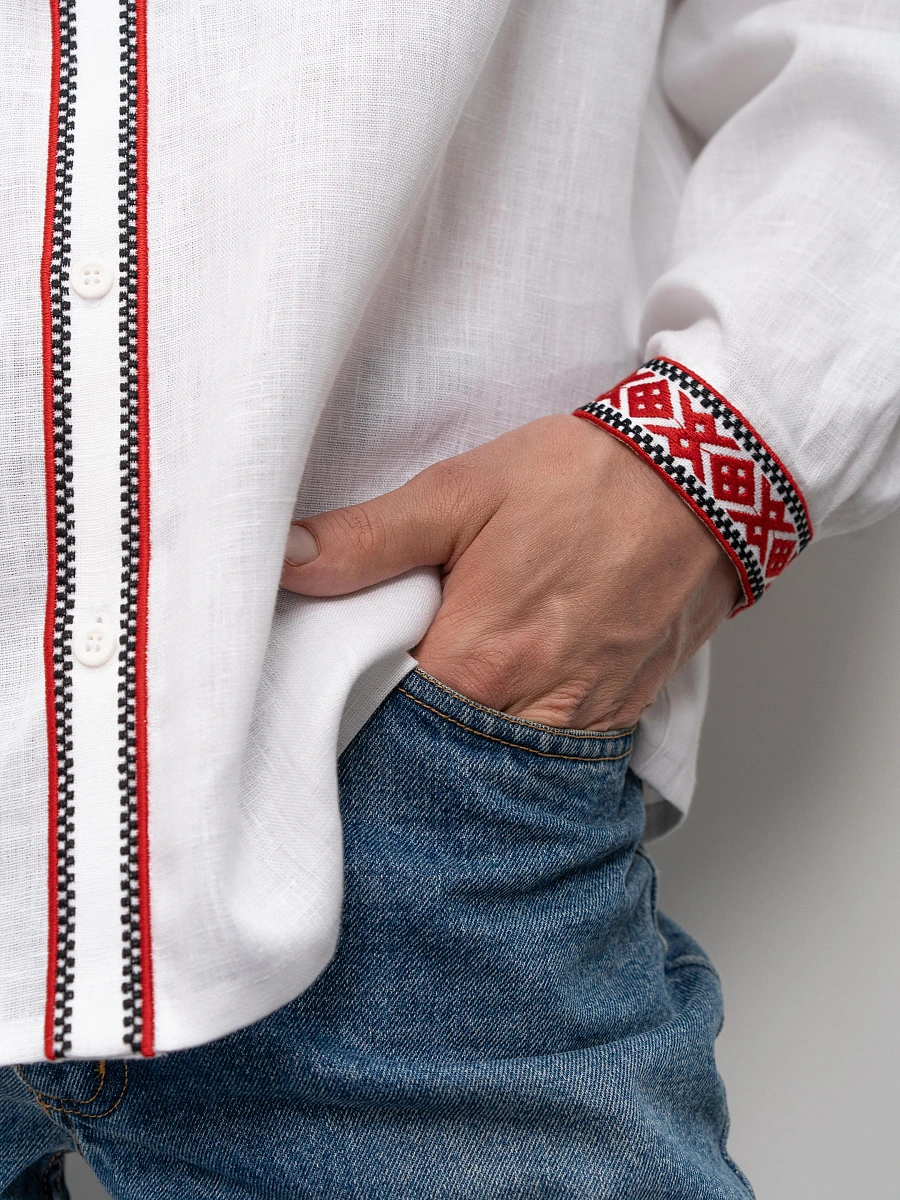Black men's embroidered shirt Zhytomyr Chorna — White
