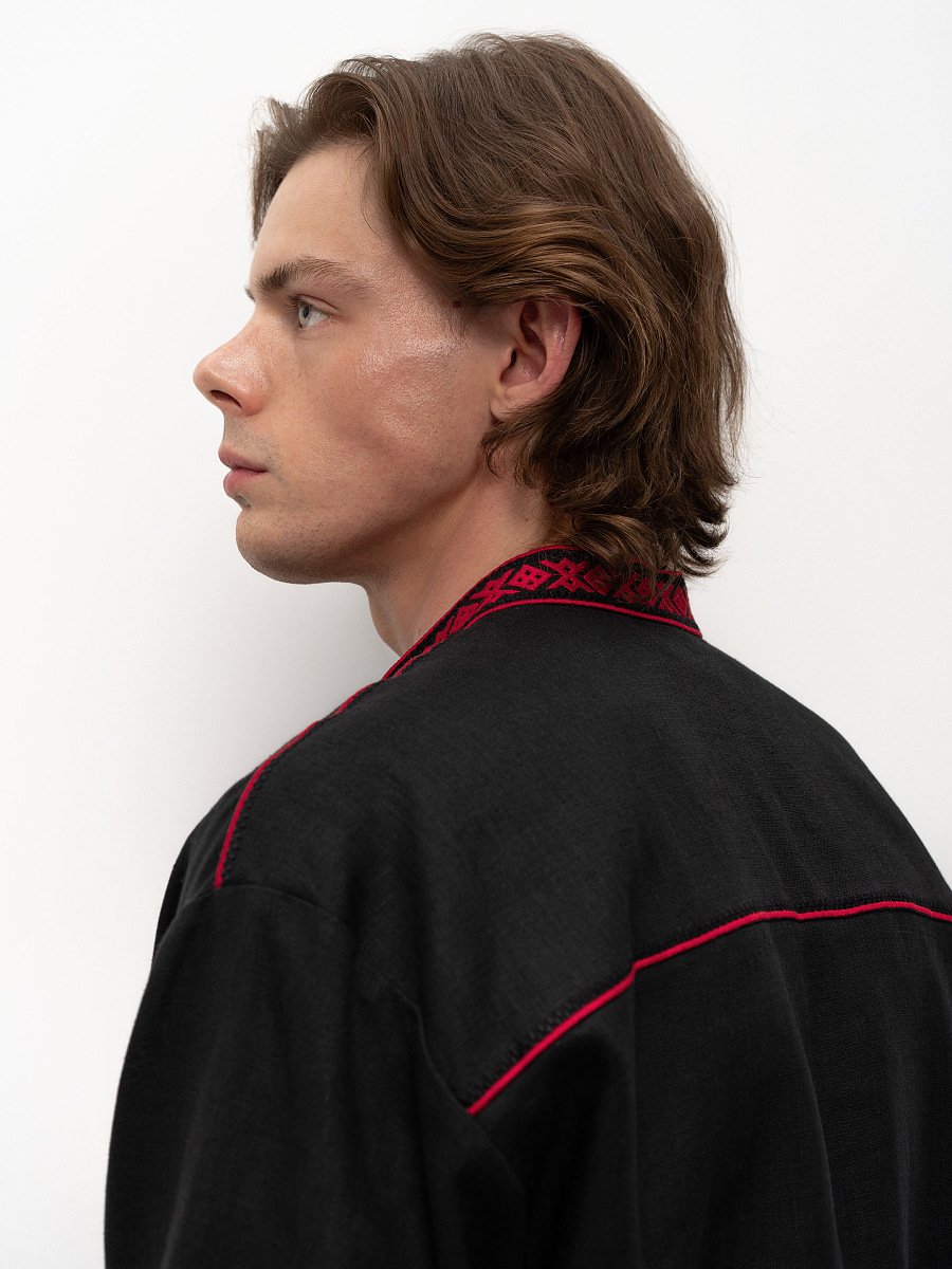 Black men's embroidered shirt Zhytomyr Chorna [0]