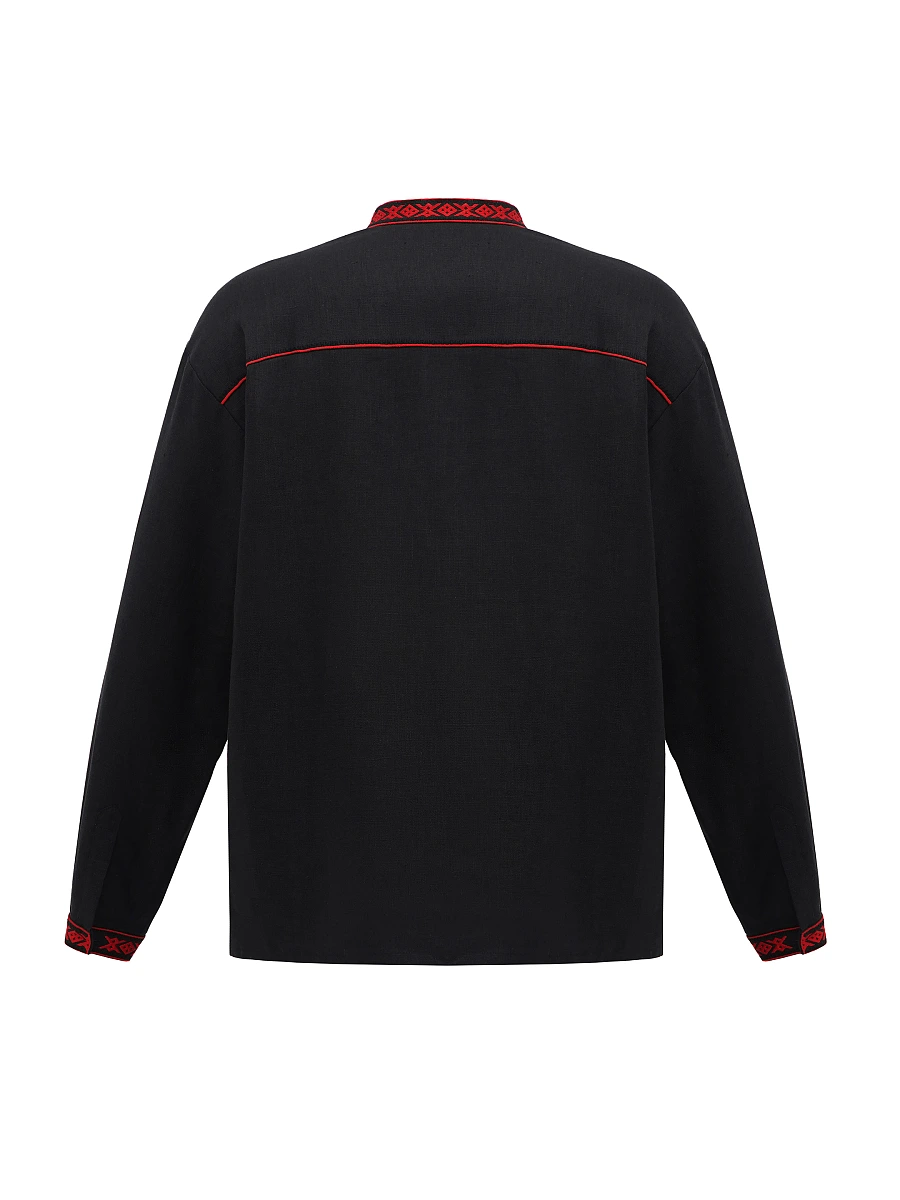 White men's embroidered shirt Zhytomyr Bila — Black