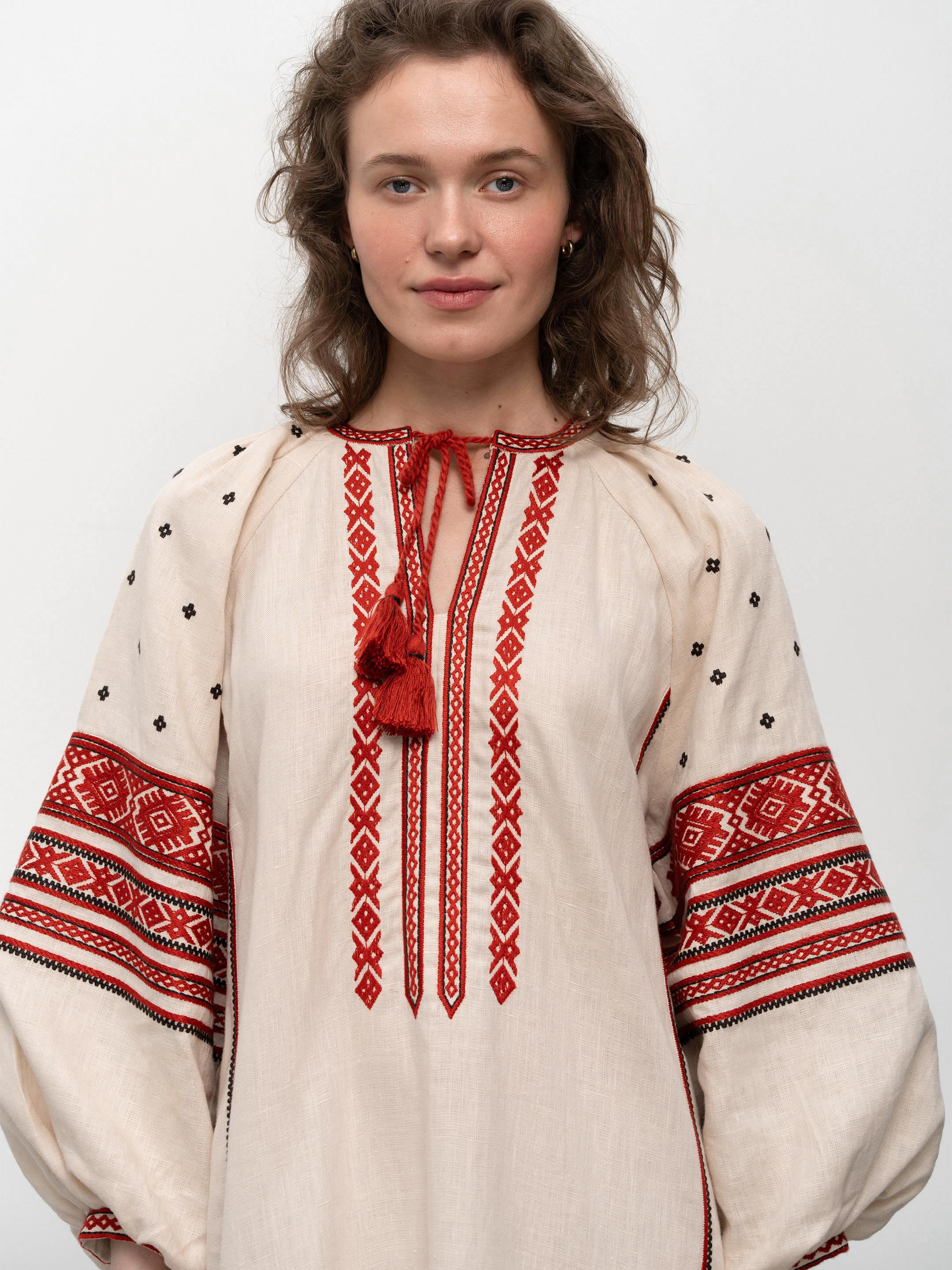 Embroidered dress of the Polissia region Malyn in Ukraine