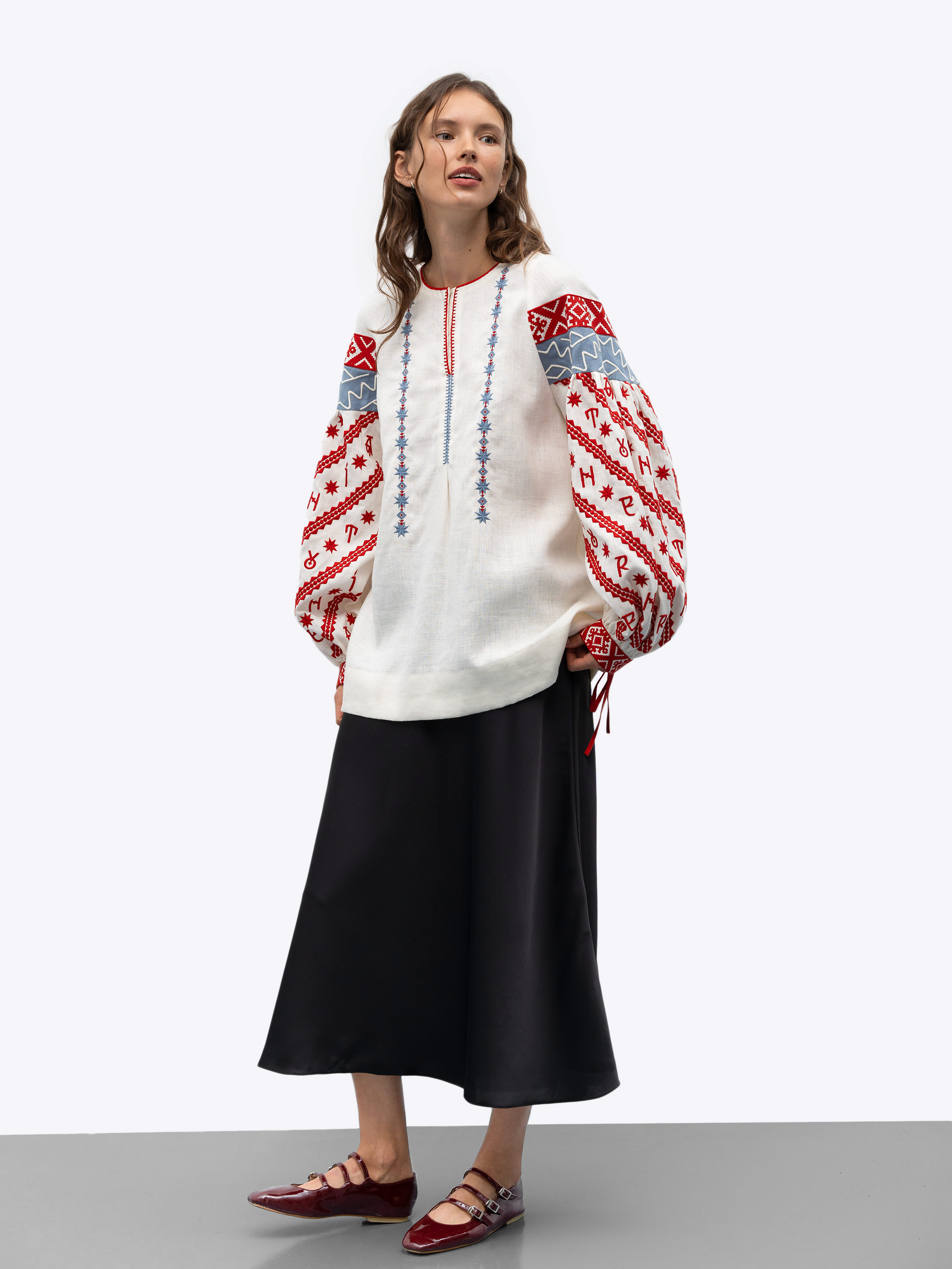 Women's embroidered blouse dedicated to the alphabet Rutenia cheap