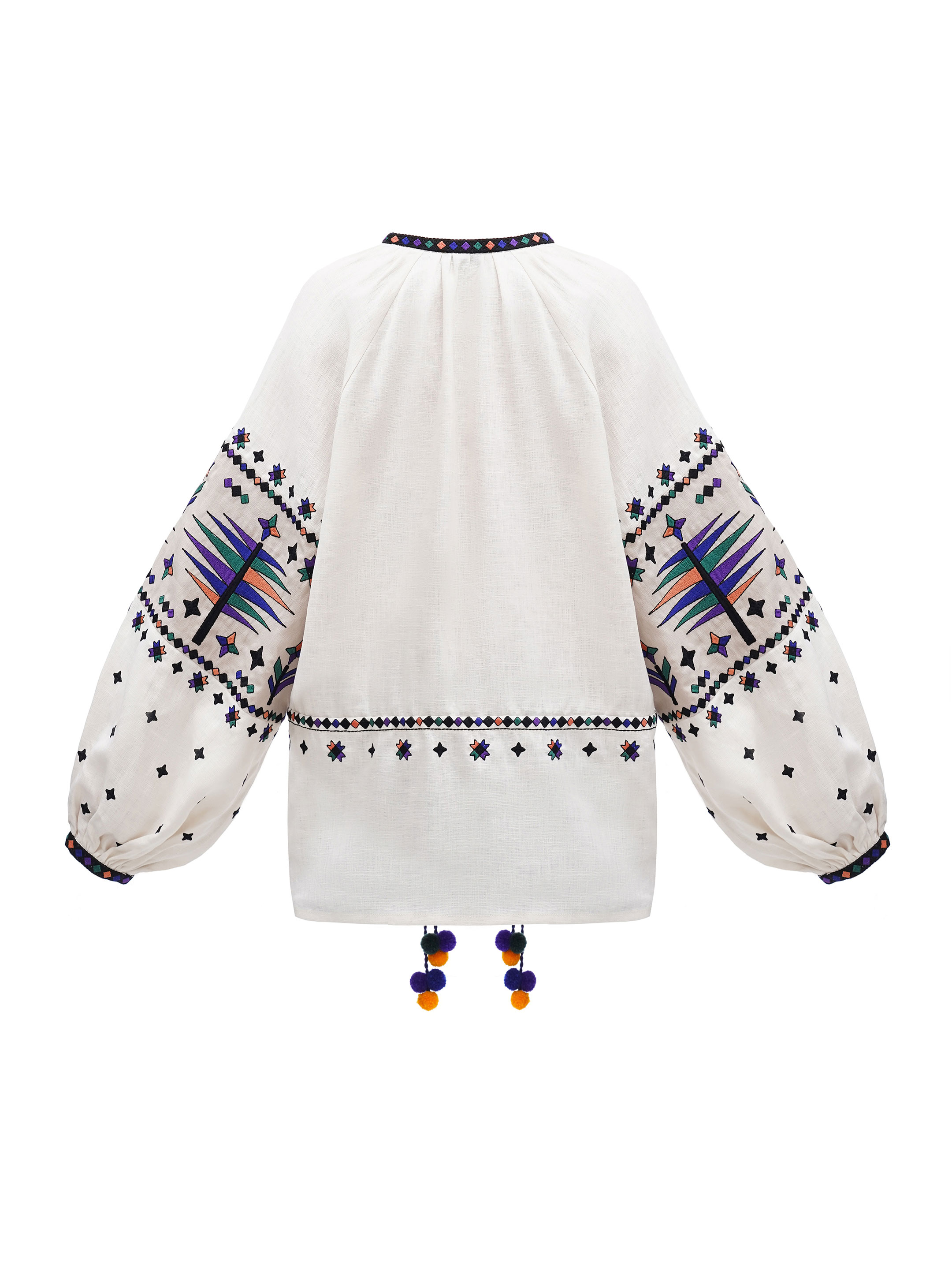 Women's embroidered shirt with geometric embroidery Melanka fitting