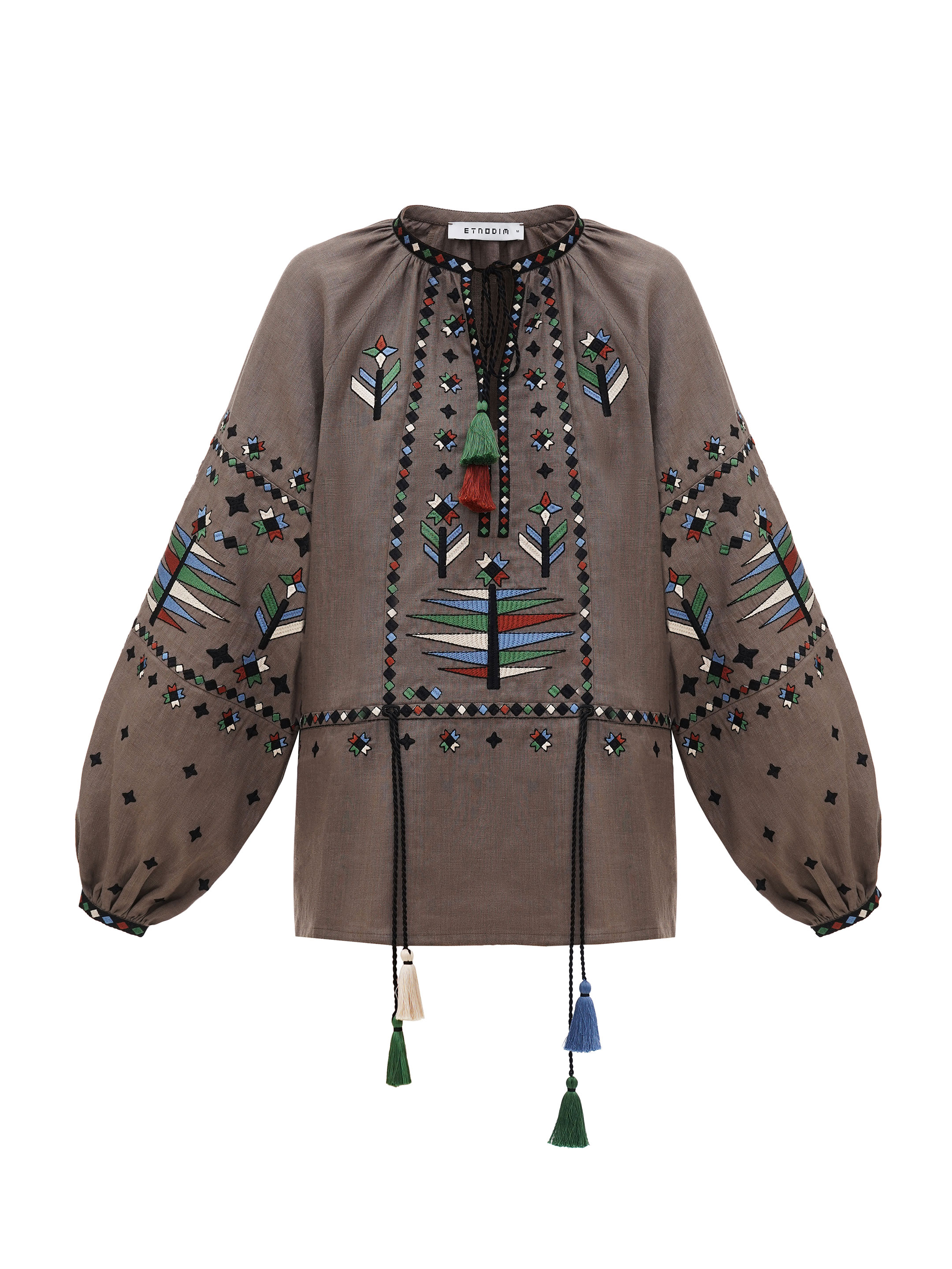 Women's embroidered shirt with geometric embroidery Melanka Temna choose
