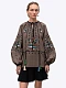 Women's embroidered shirt with geometric embroidery Melanka Temna