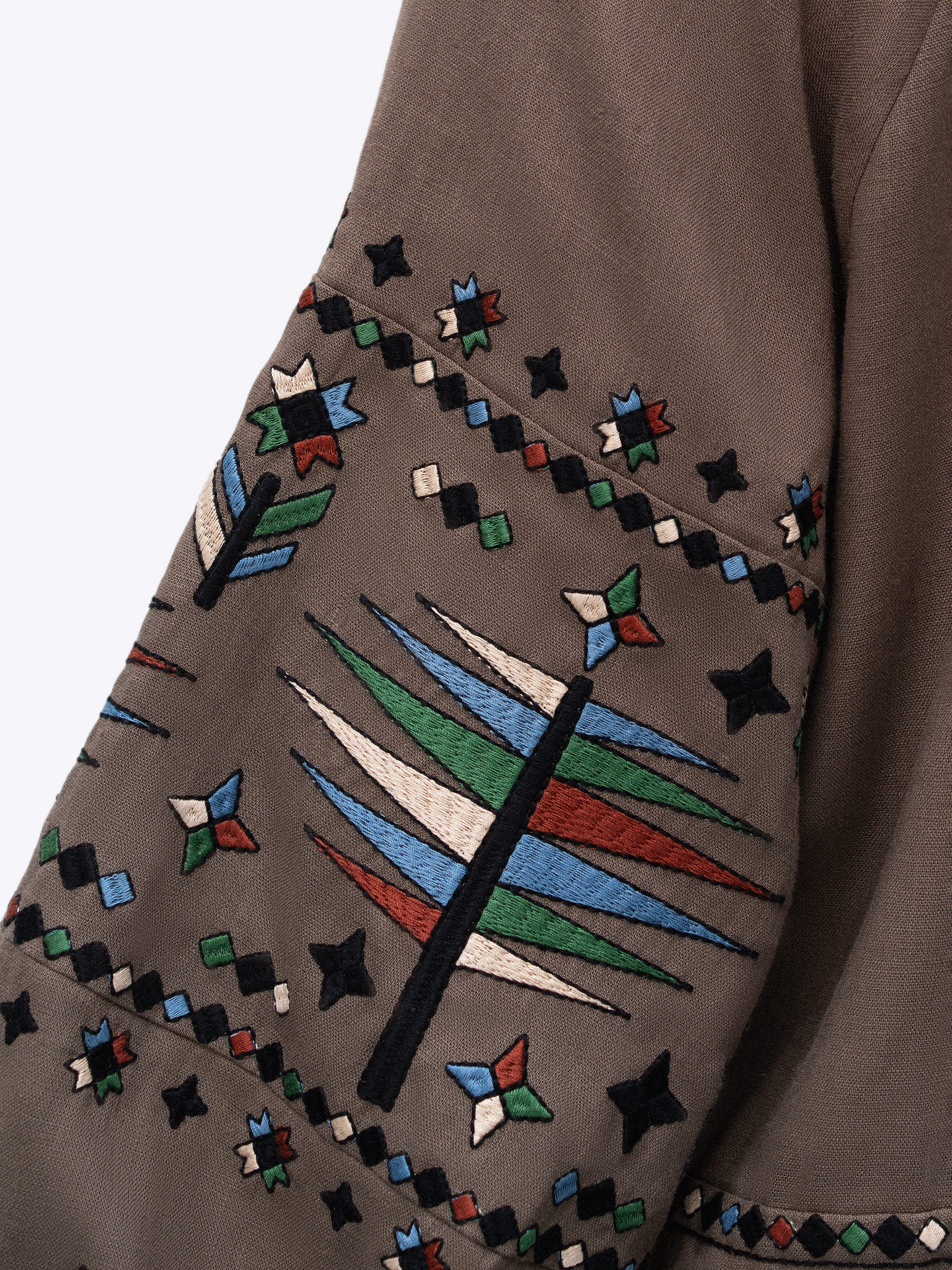 Women's embroidered shirt with geometric embroidery Melanka Temna photo
