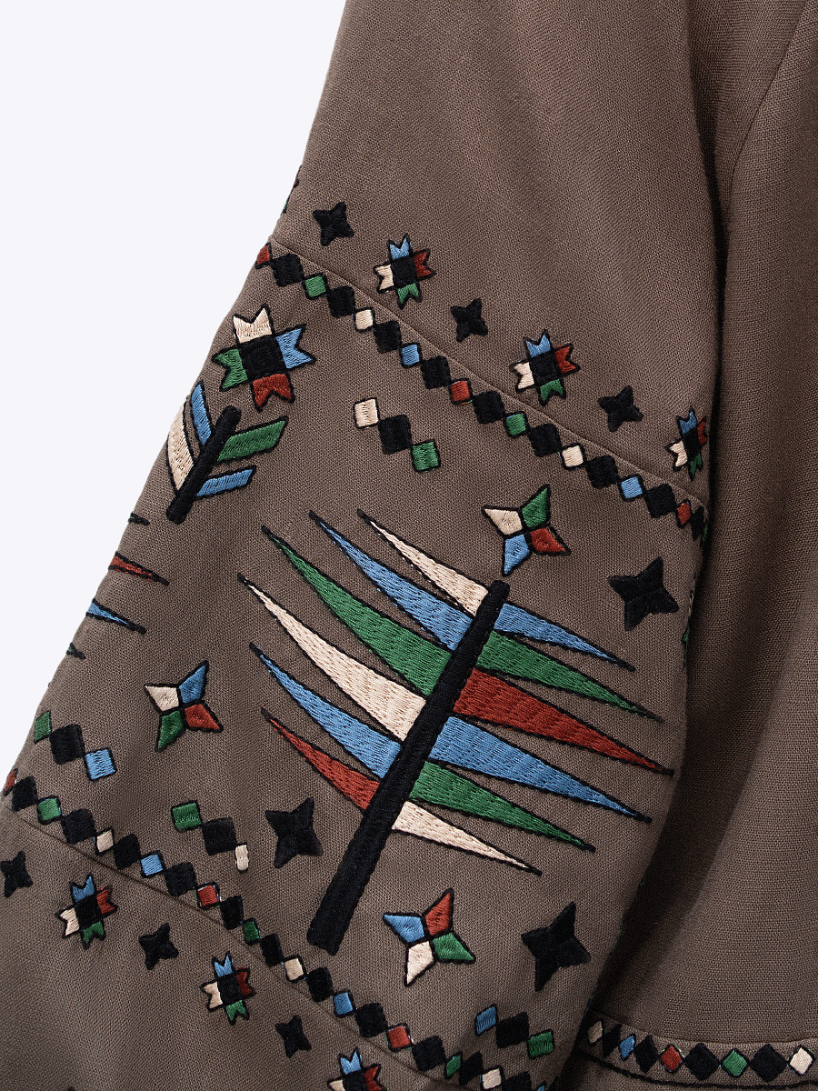 Women's embroidered shirt with geometric embroidery Melanka Temna [0]