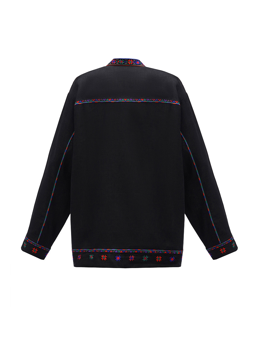 Men's embroidered jacket with a contrasting ornament Shchedryi Vechir [0]