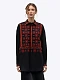 Black linen shirt with an embroidered ornament Nova Khata 1930