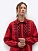 Red linen shirt with an embroidered ornament Nova Khata 1925