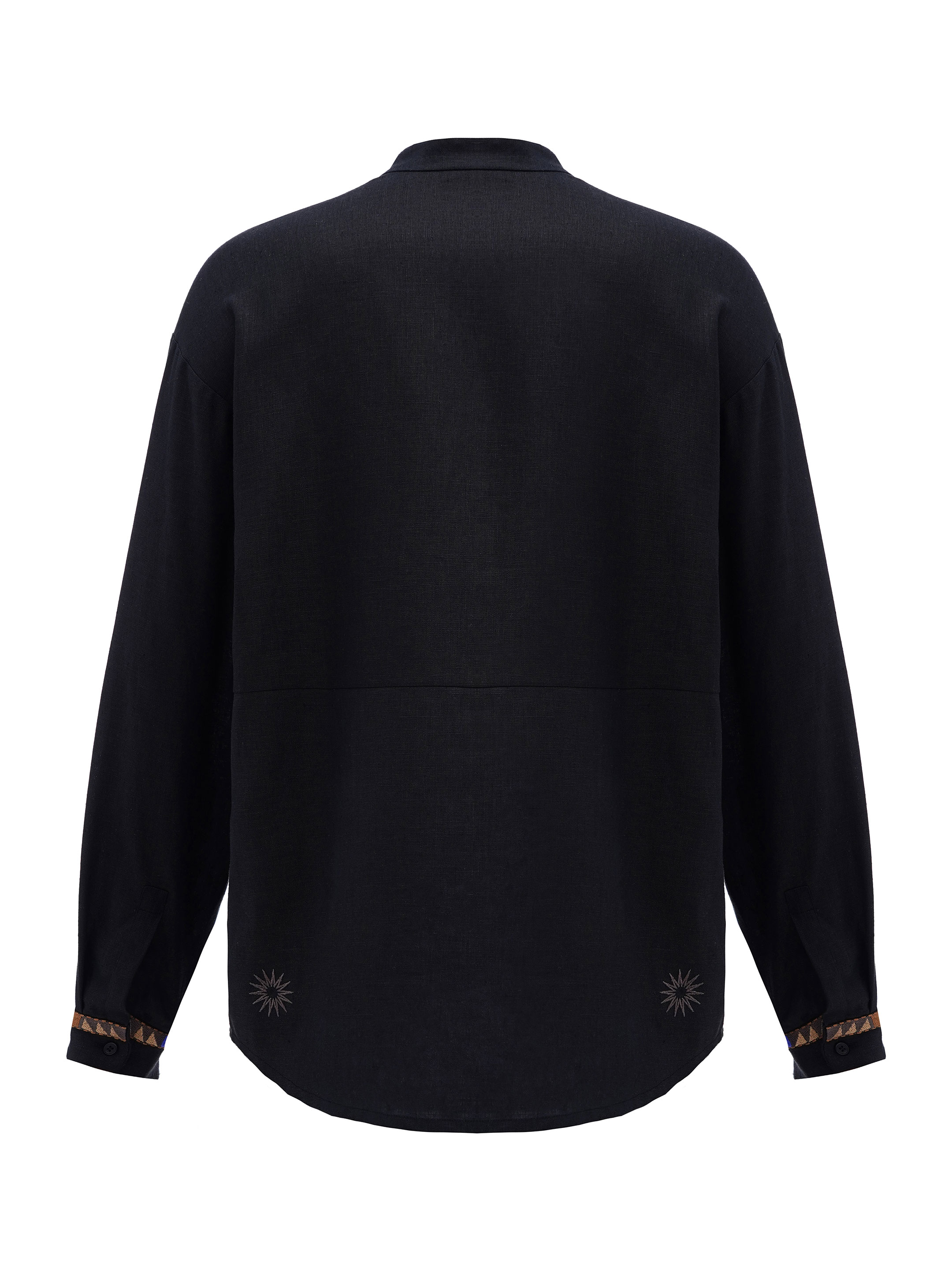 Men's linen shirt on buttons with embroidery Zvir fitting