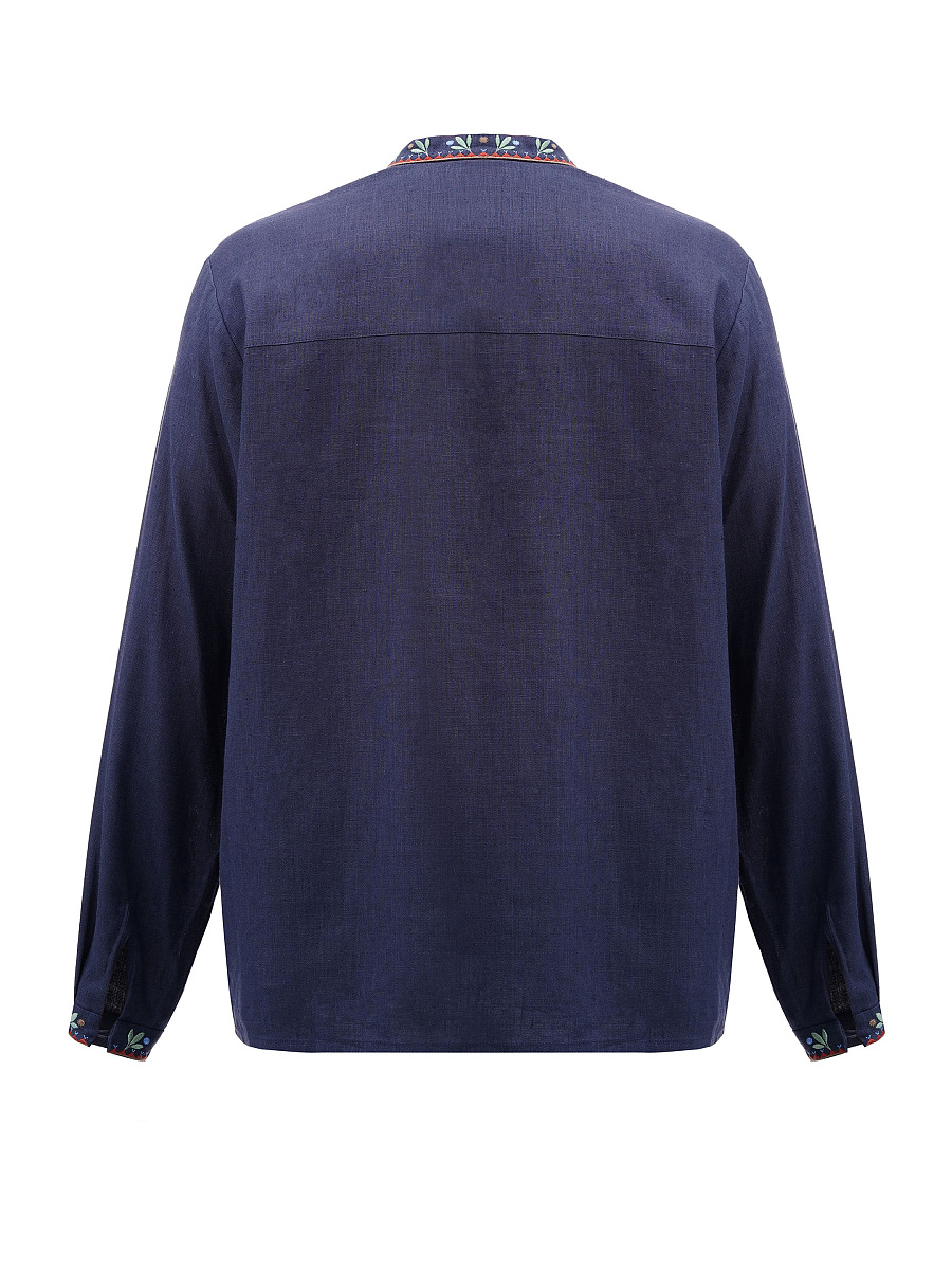 Dark blue men's embroidered shirt Lis [0]