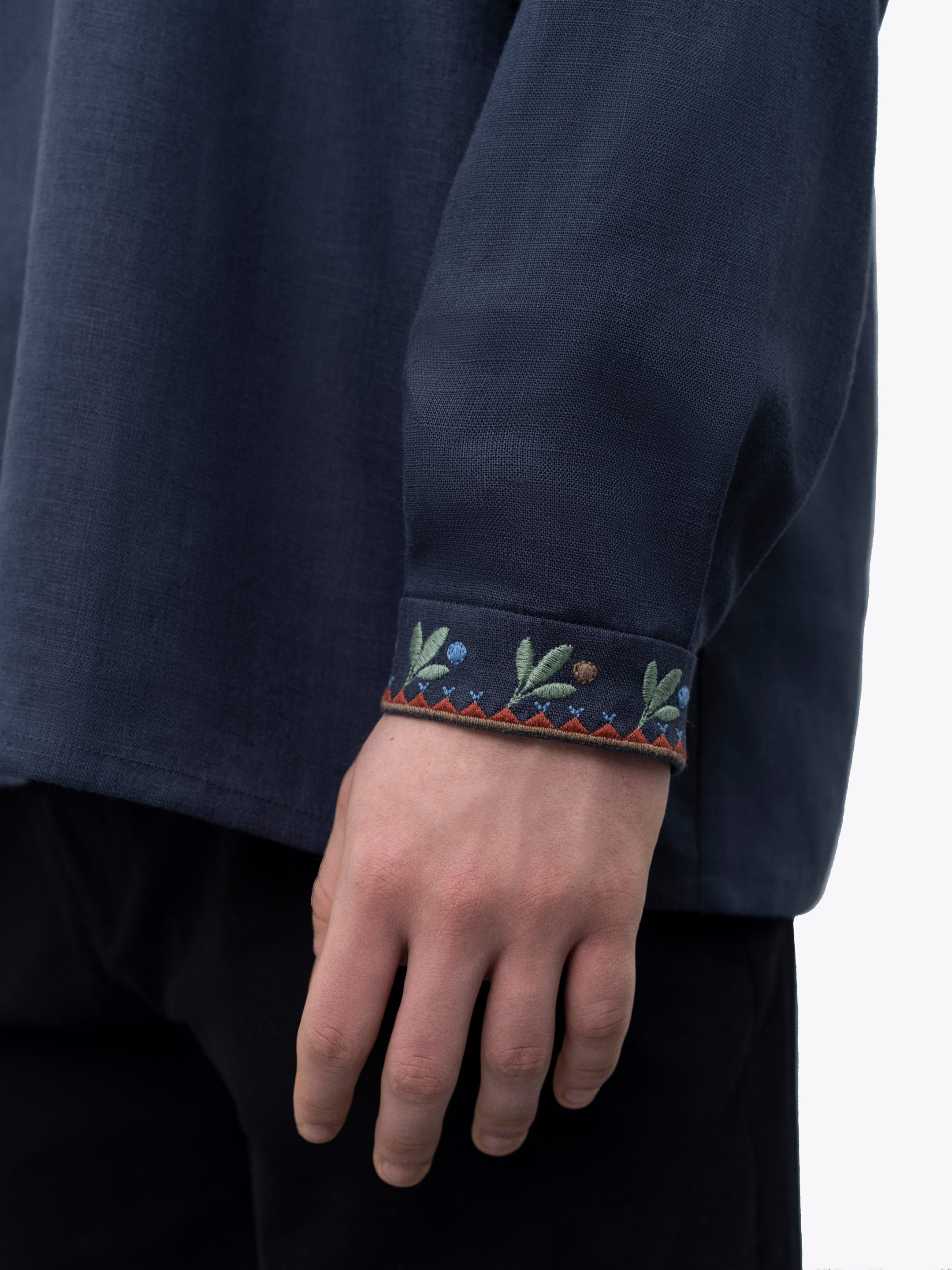 Dark blue men's embroidered shirt Lis in Ukraine