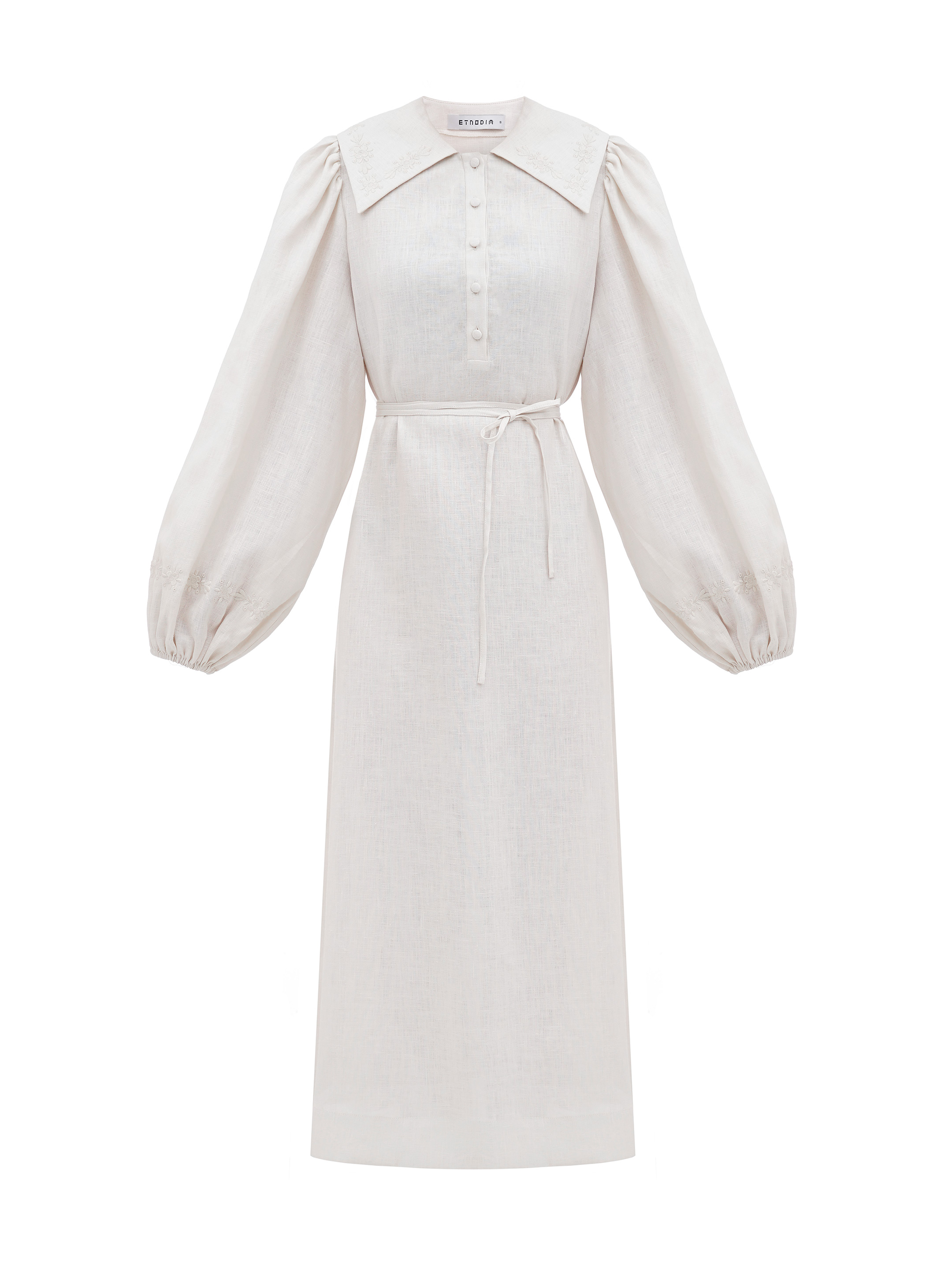 Linen dress with embroidery Pervotsvit Light sizes