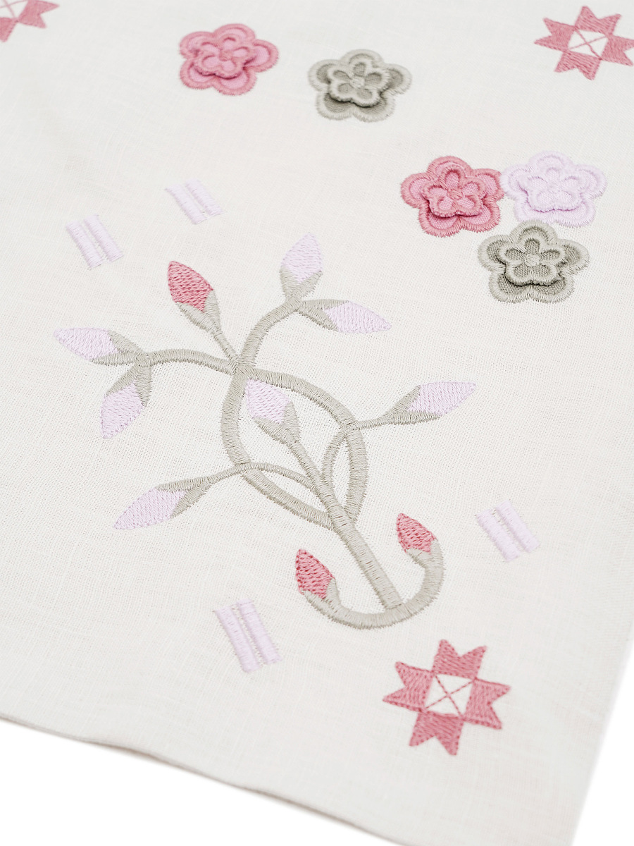 Embroidered linen shawl with floral ornaments Rozmay [0]
