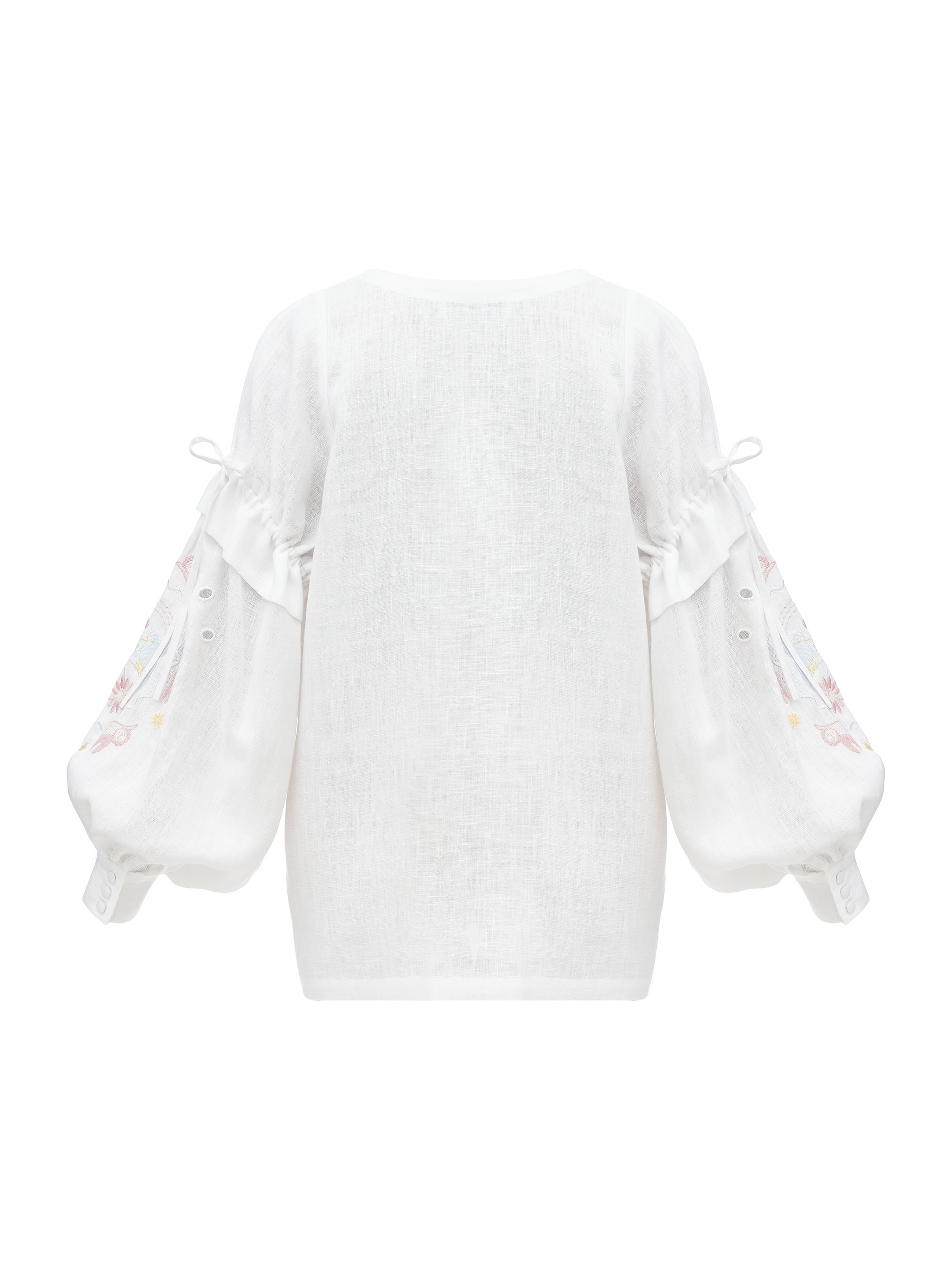 White embroidered shirt with colorful embroidery Polina buy