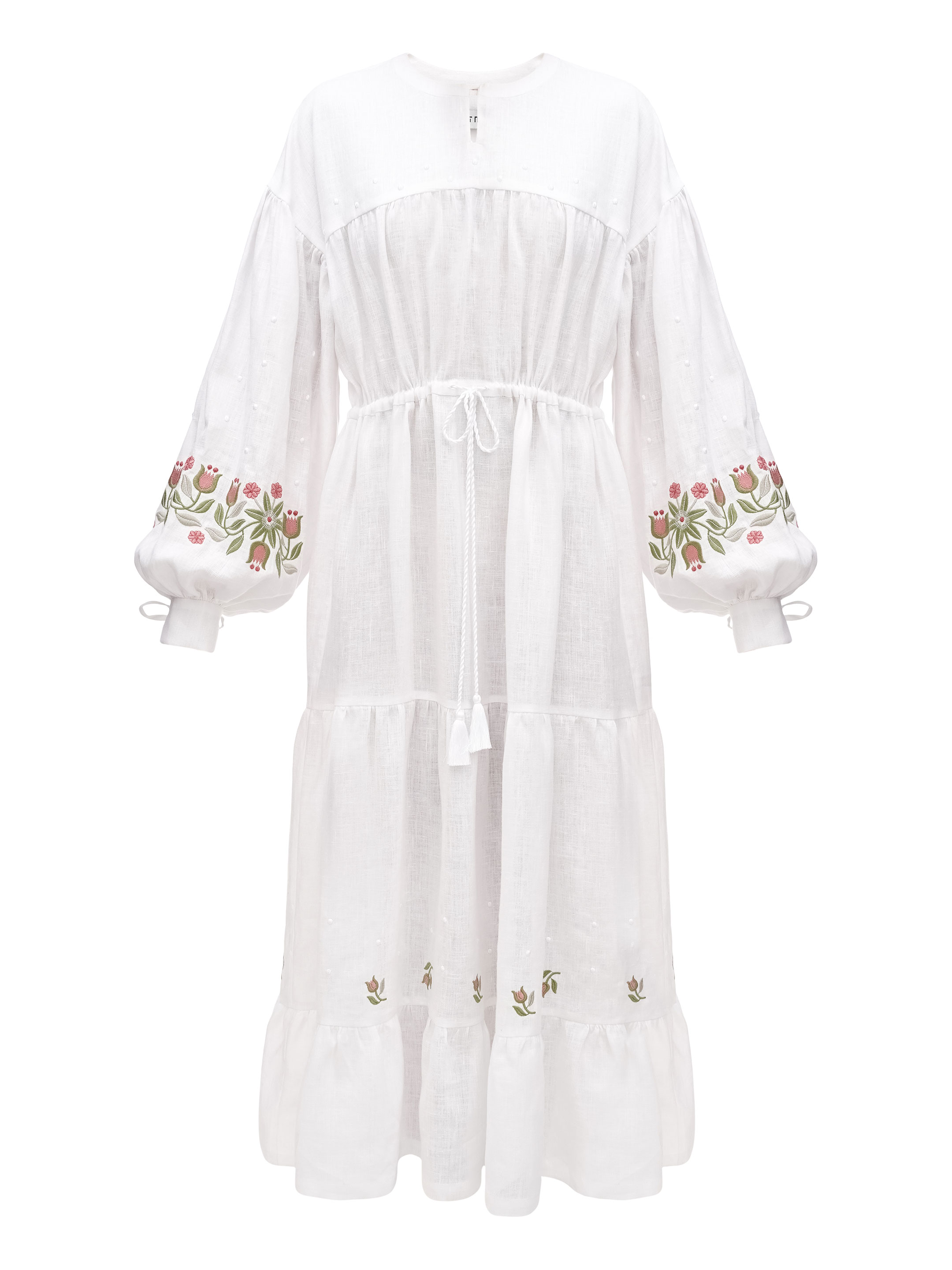 Embroidered dress with floral ornament Pelageya sizes