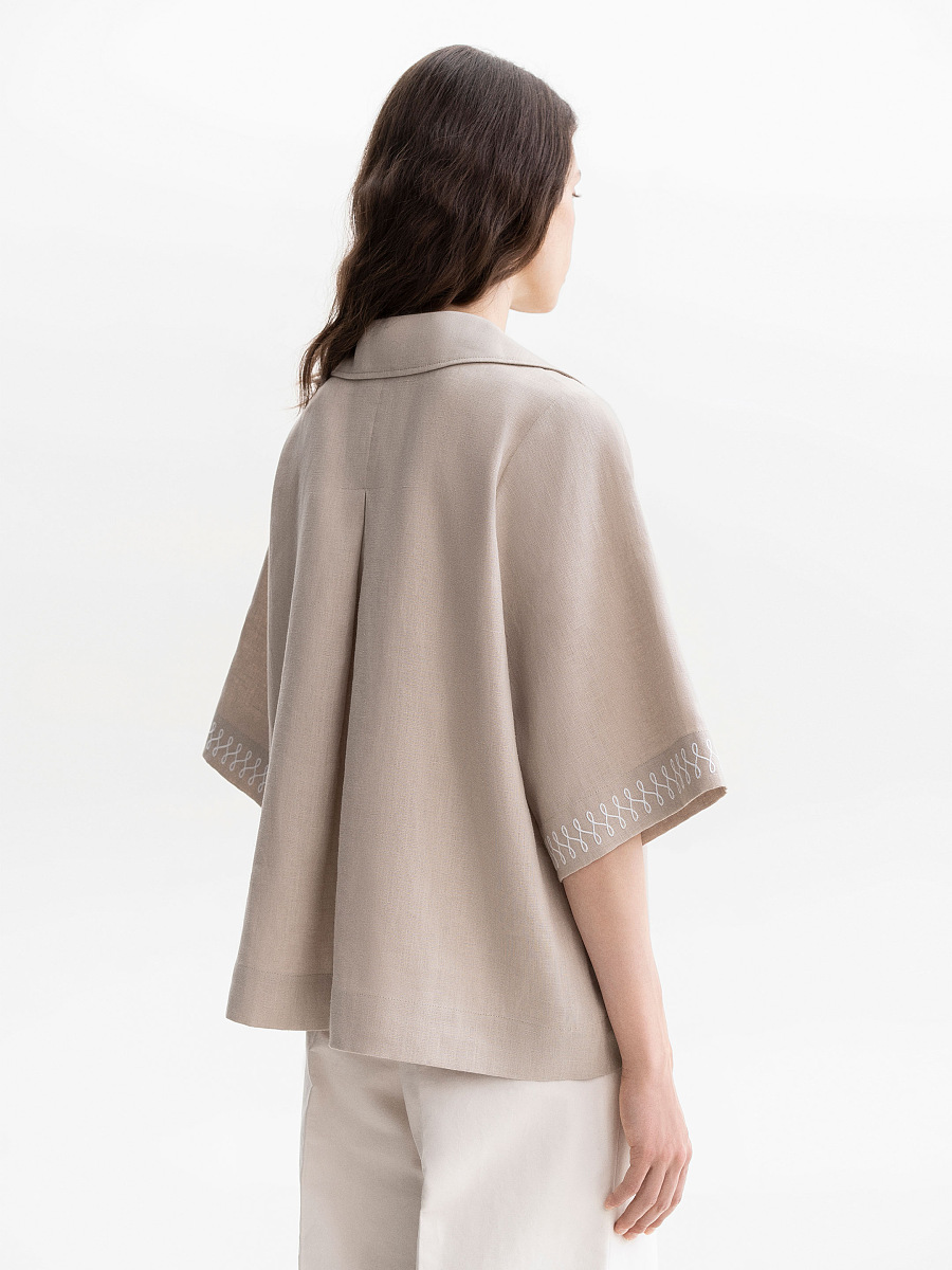 Gray linen casual shirt Bessarabiya [0]
