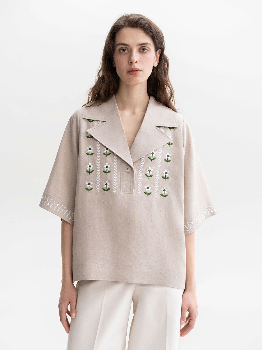 Linen casual shirt Bessarabiya Light — Gray