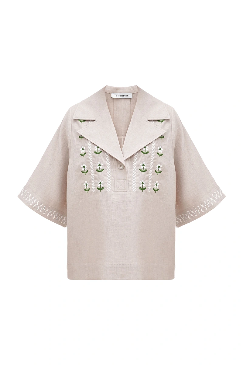 Linen casual shirt Bessarabiya Light — Gray