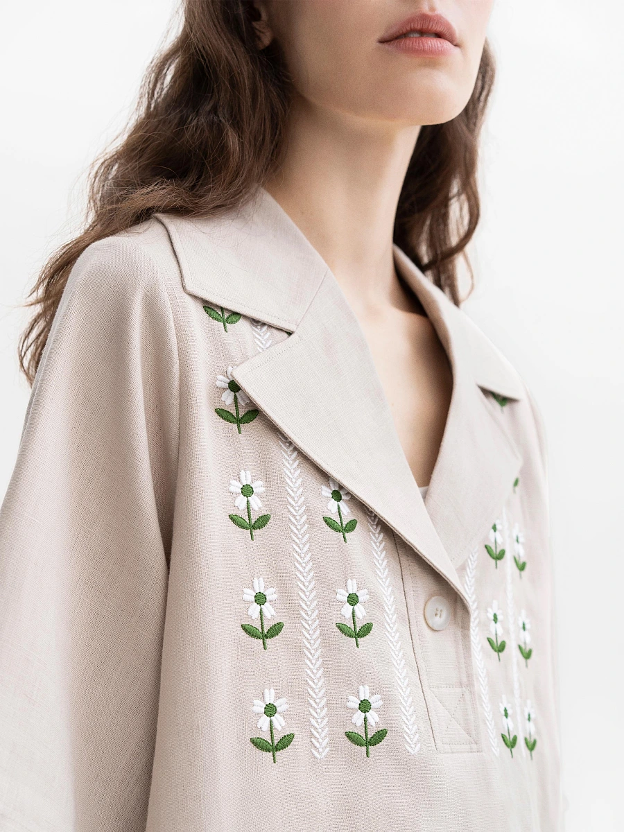 Linen casual shirt Bessarabiya Light — Gray