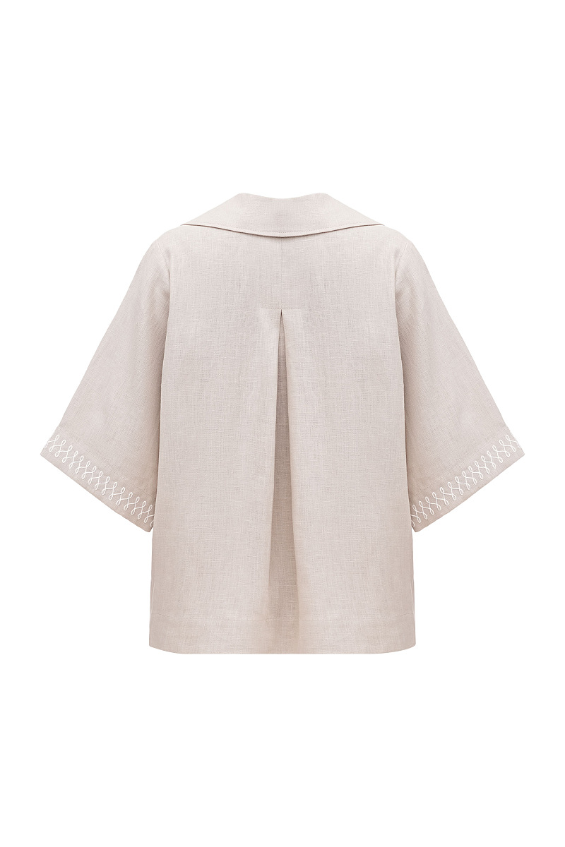 Gray linen casual shirt Bessarabiya [0]