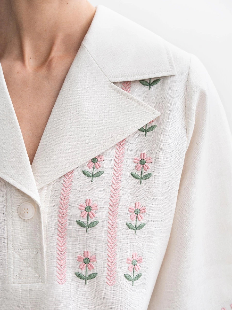 Gray linen casual shirt Bessarabiya — Creamy
