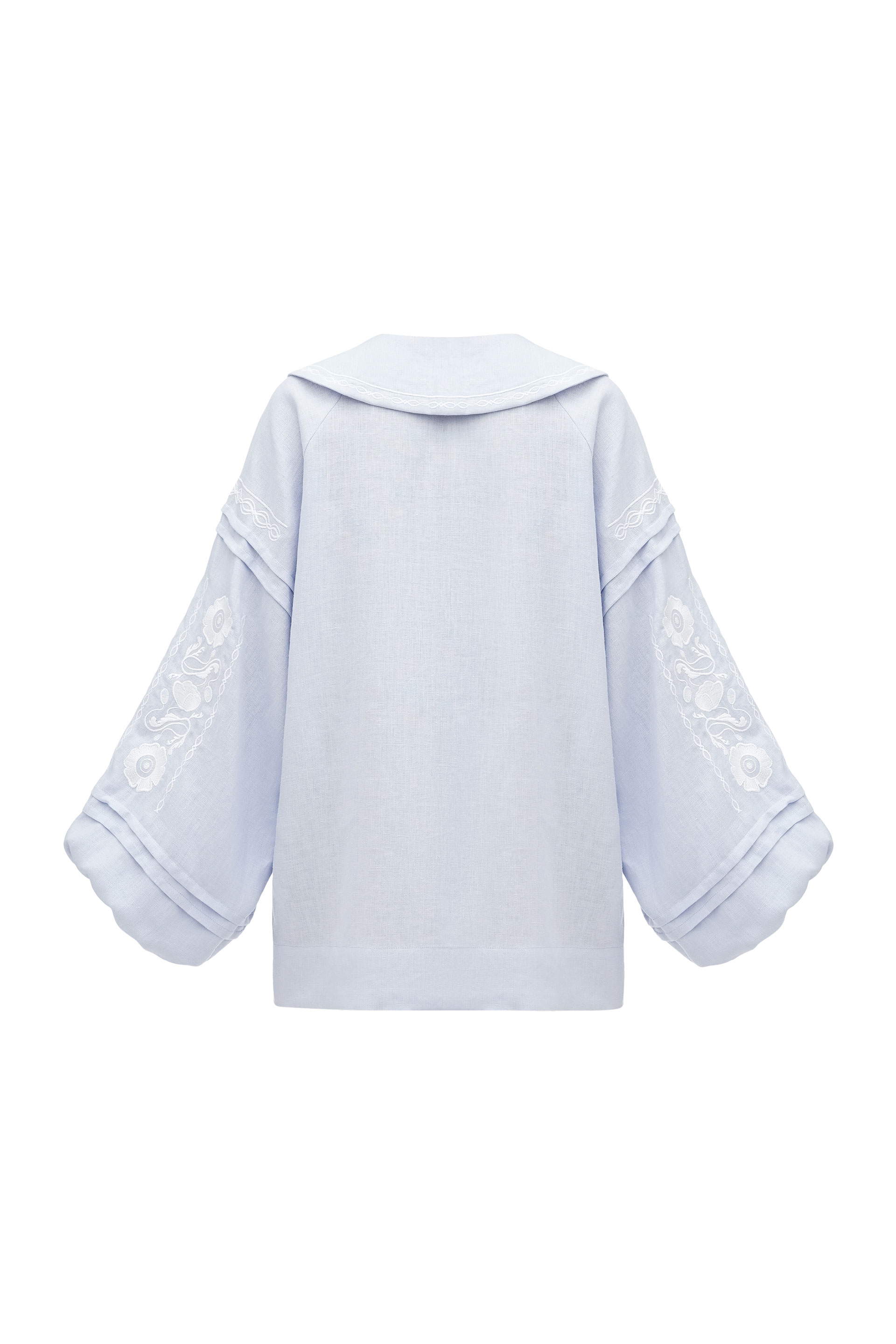 Soft blue shirt with white embroidery Dnipryana buy