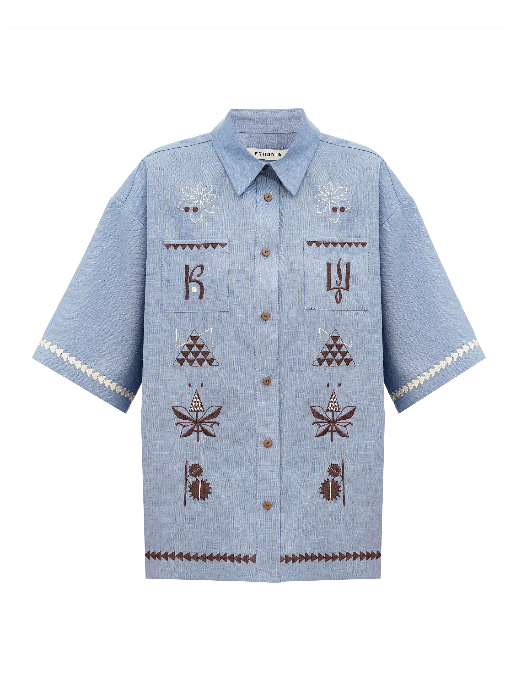 Women's blue embroidered shirt "Kyi" choose