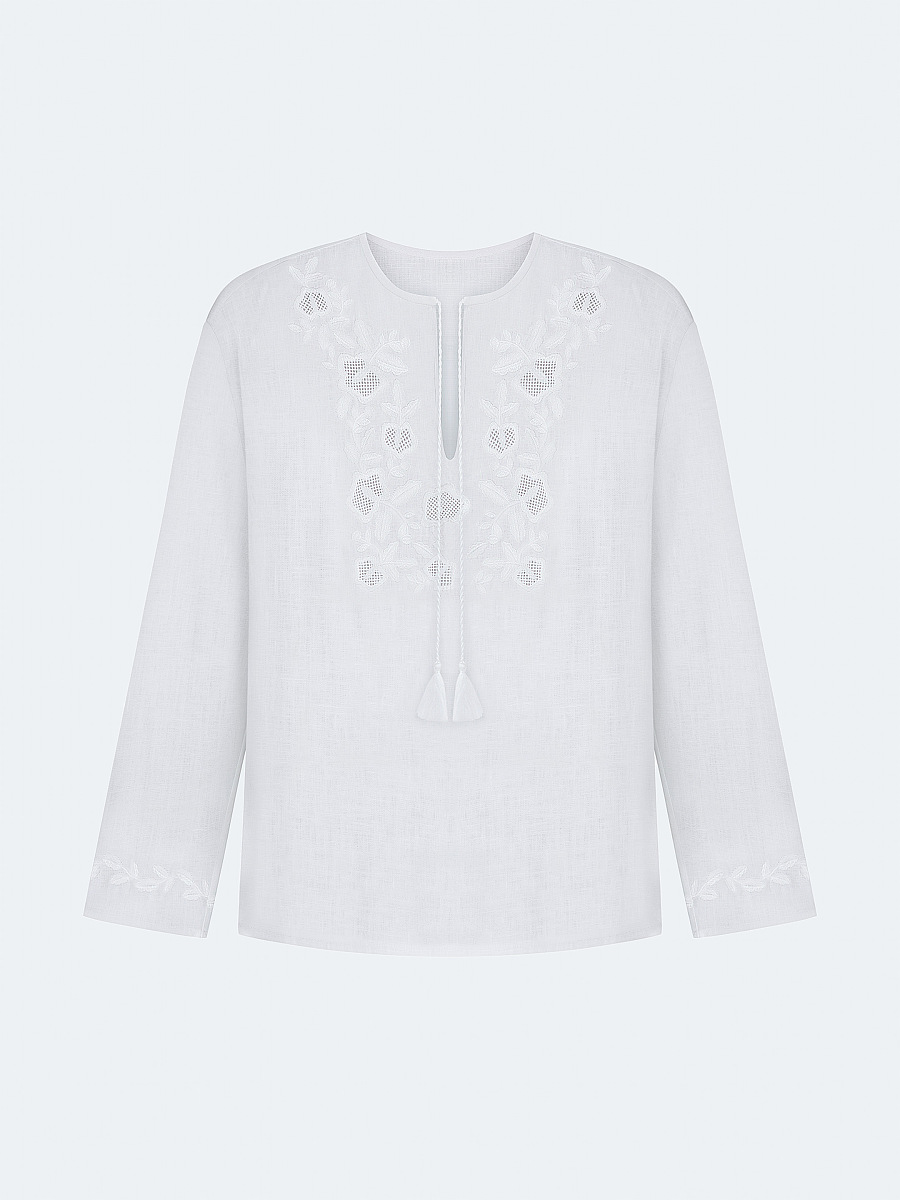 Men's shirt with white embroidery in the tone of "Vavylon XX" [0]