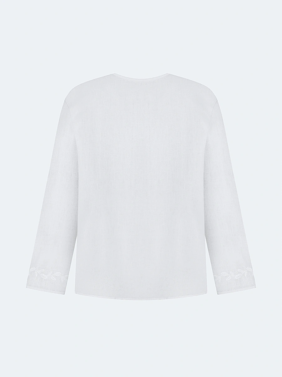 Men's shirt with black embroidery in the tone of "Vavylon XX" — White