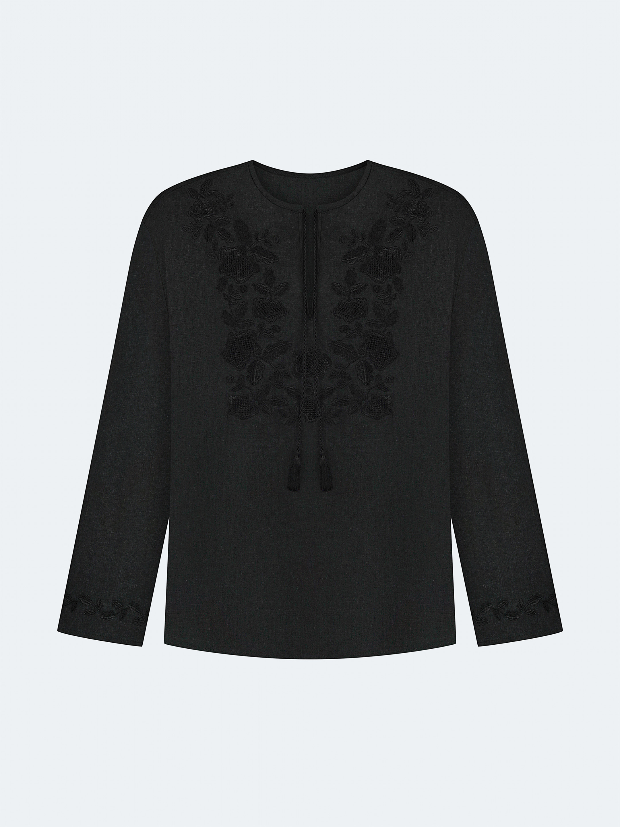 Men's shirt with black embroidery in the tone of "Vavylon XX" choose