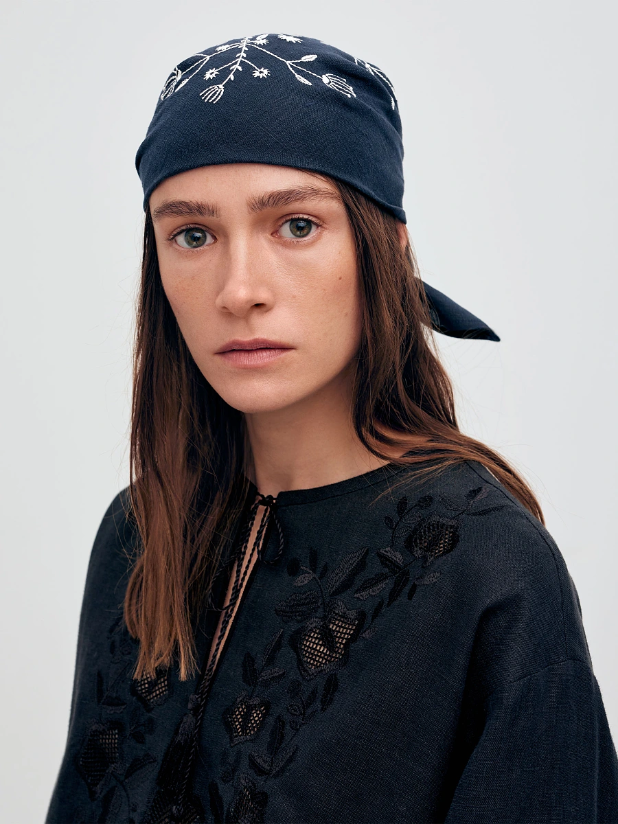 White bandana "Derevo zhyttia" — Blue
