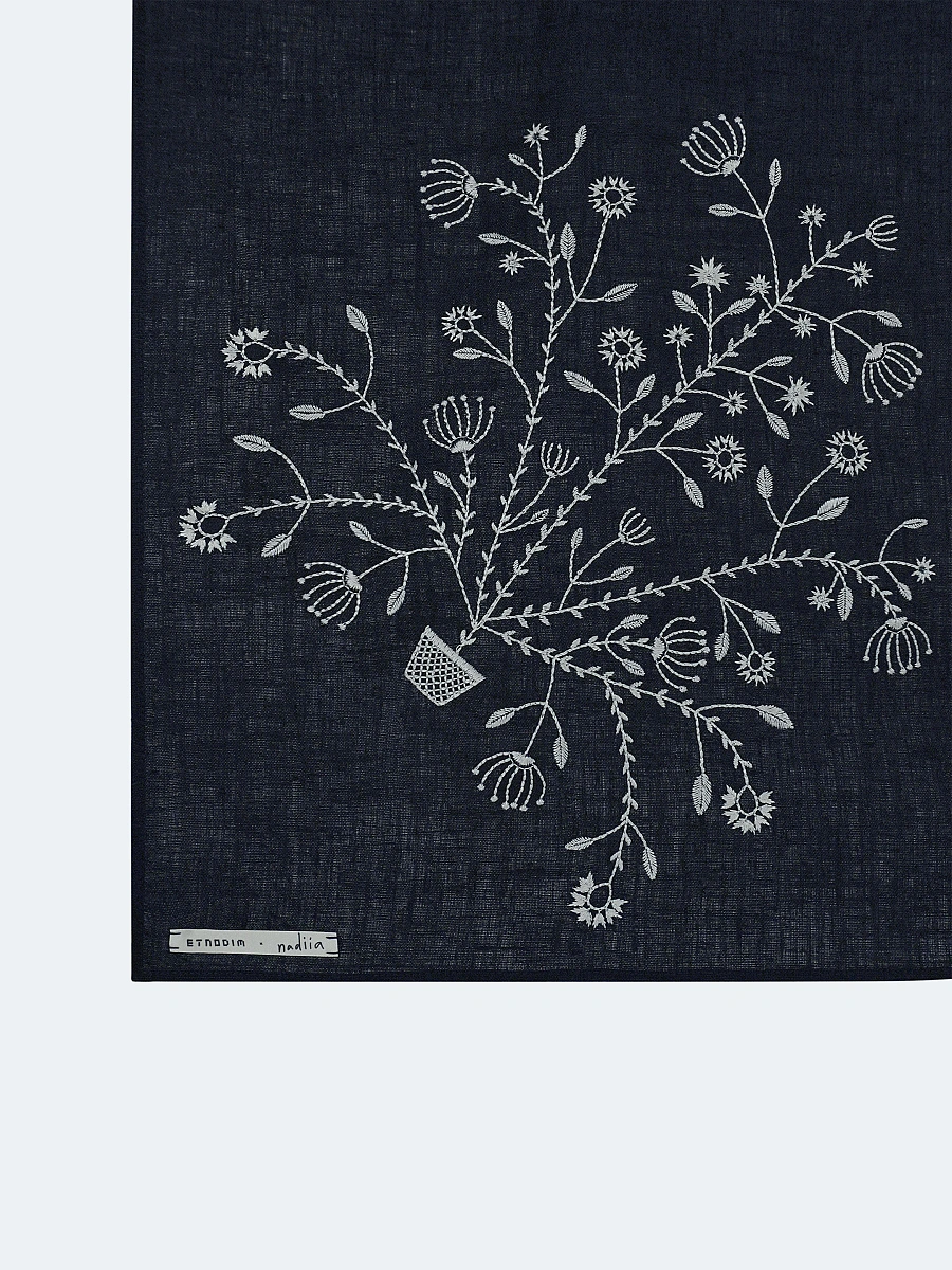 White bandana "Derevo zhyttia" — Blue