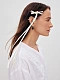 A pair of ribbons-barrettes of milk color "Tsarivna"