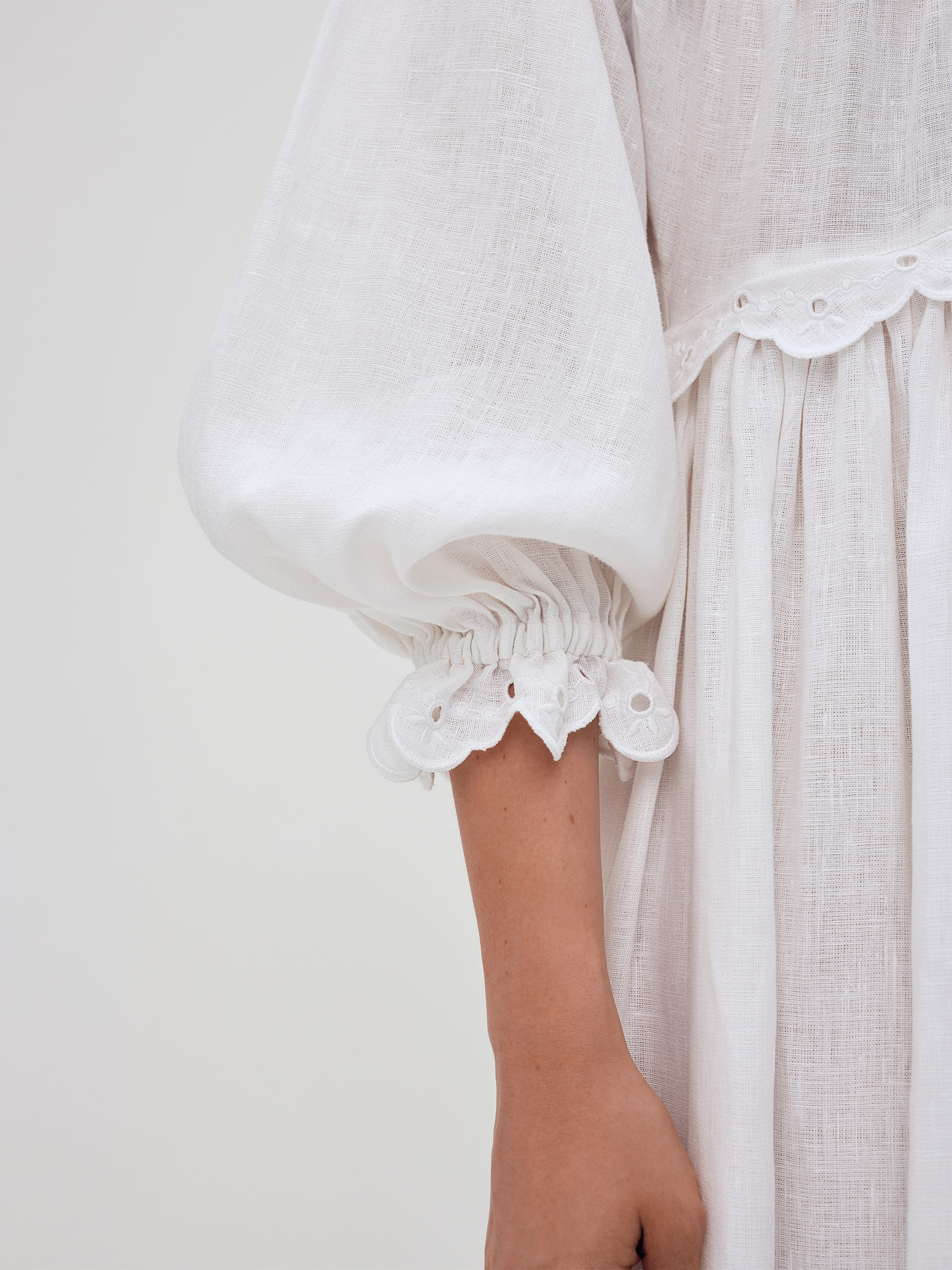 Long embroidered dress with a high neck "Korolivna" photo