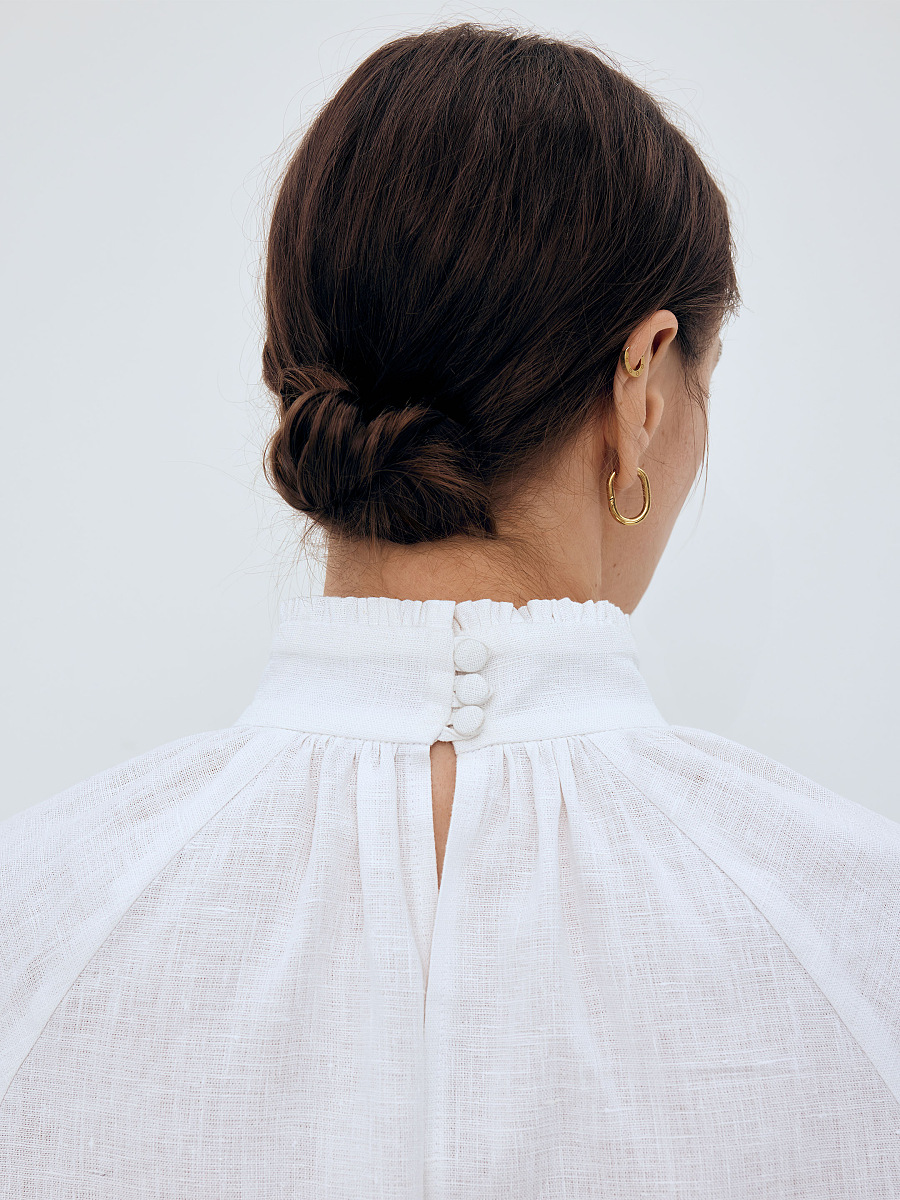 Linen shirt with floral ornament "Bouquet" [0]