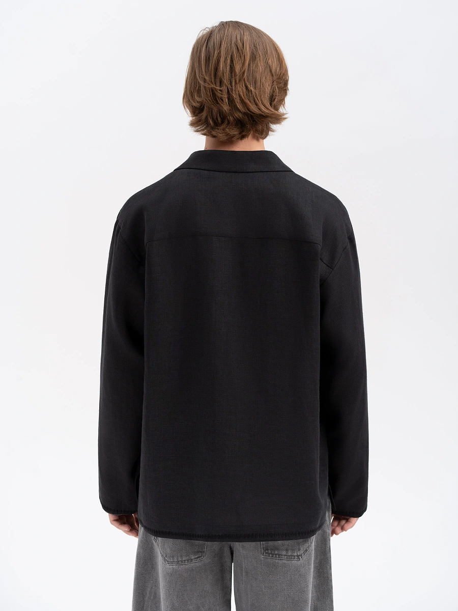 Light shirt with colored embroidery "Hlid" — Black