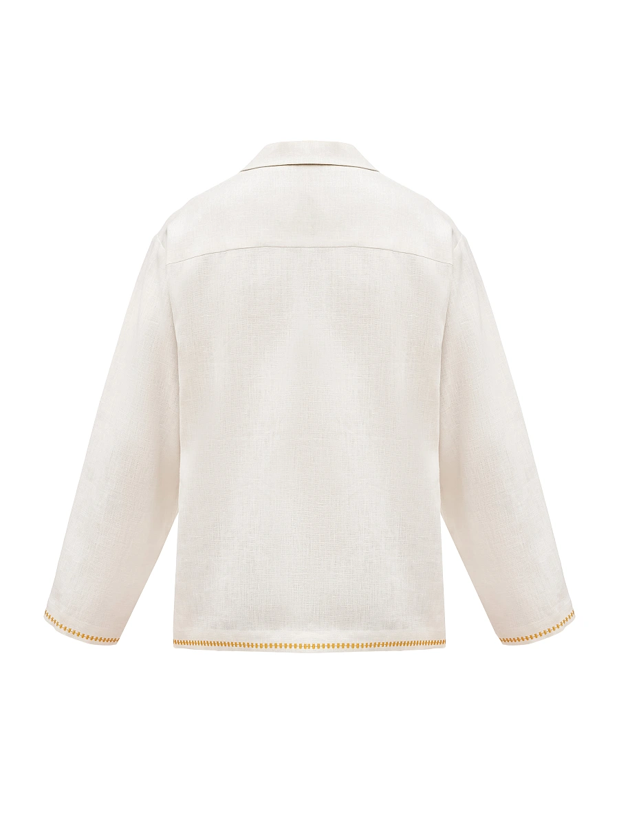 Dark shirt with colored embroidery "Hlid" — Creamy