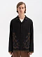 Dark shirt with colored embroidery "Hlid"