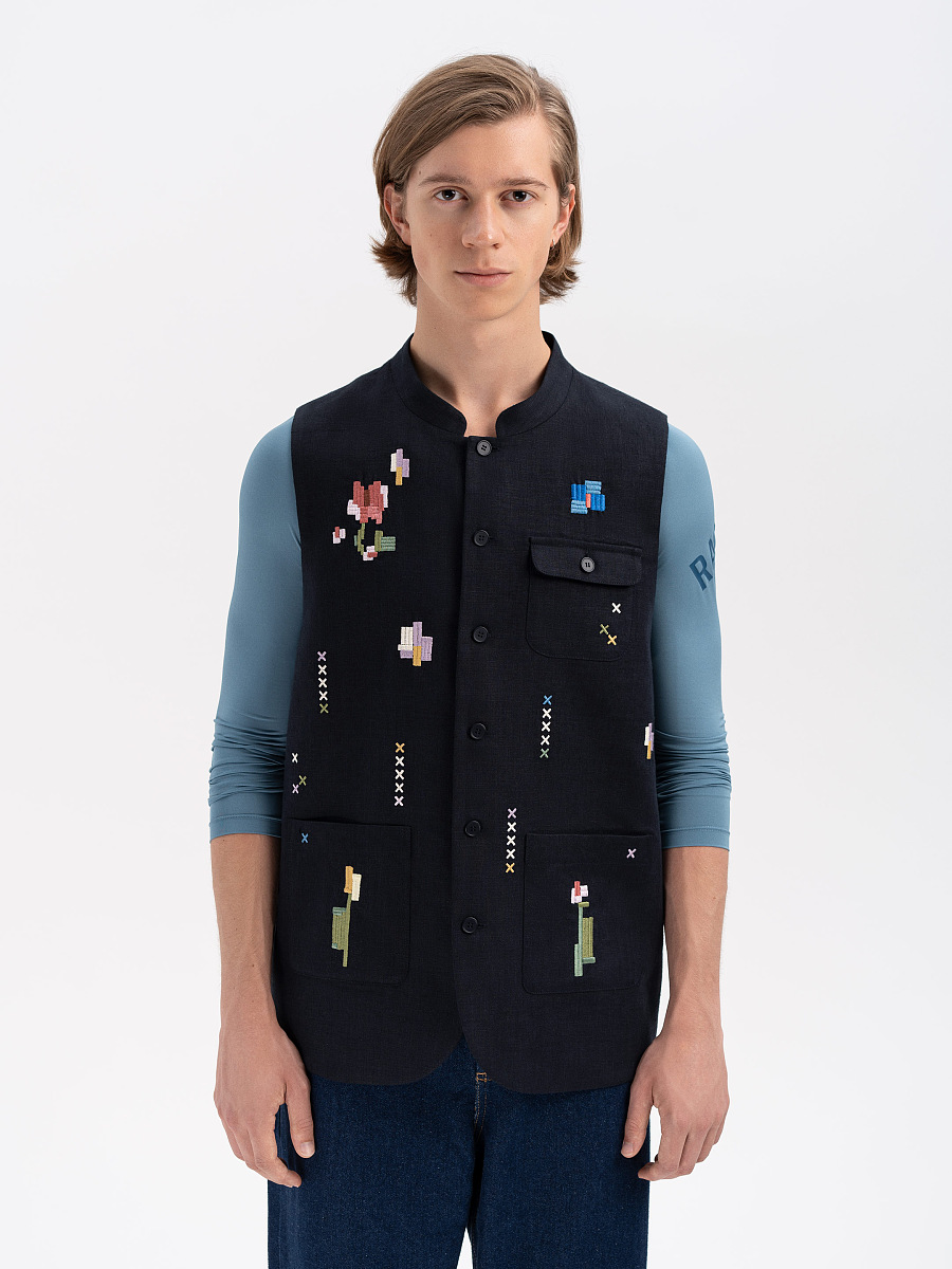 Men's embroidered vest "Dereviy" [0]