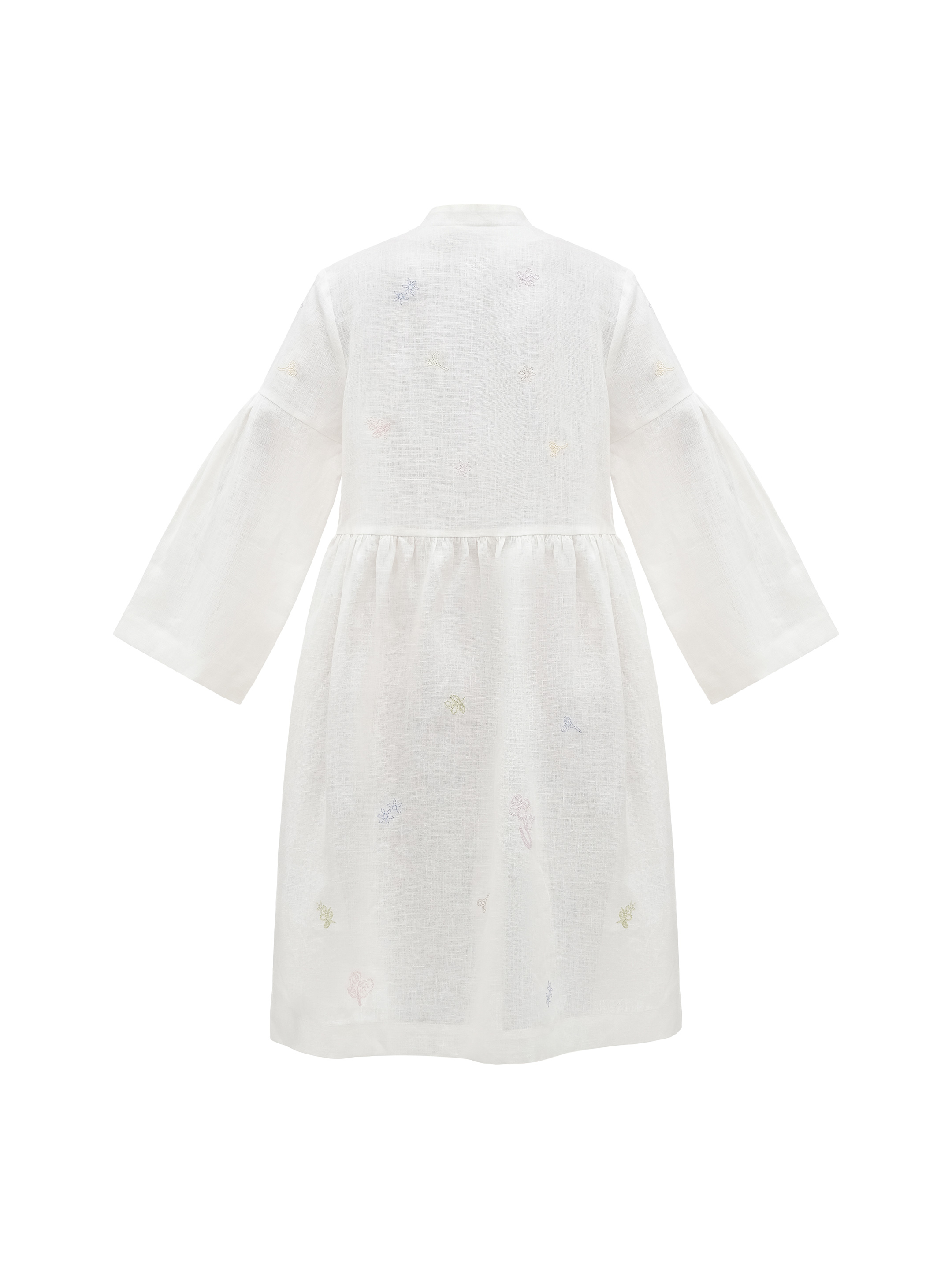 Embroidered dress with ribbon collar "Irys" sizes