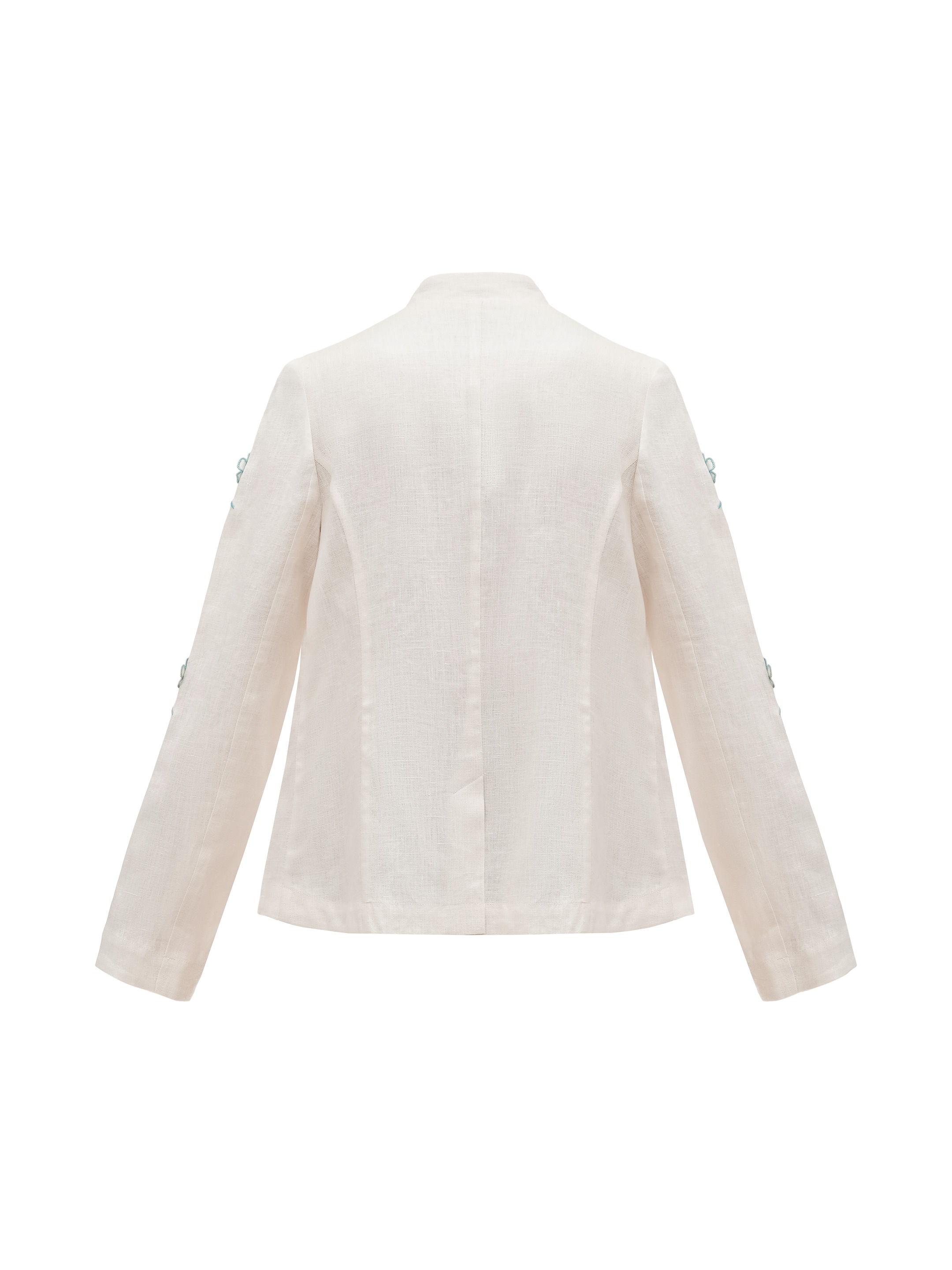 Linen embroidered jacket of milk color «Adoxa» sizes