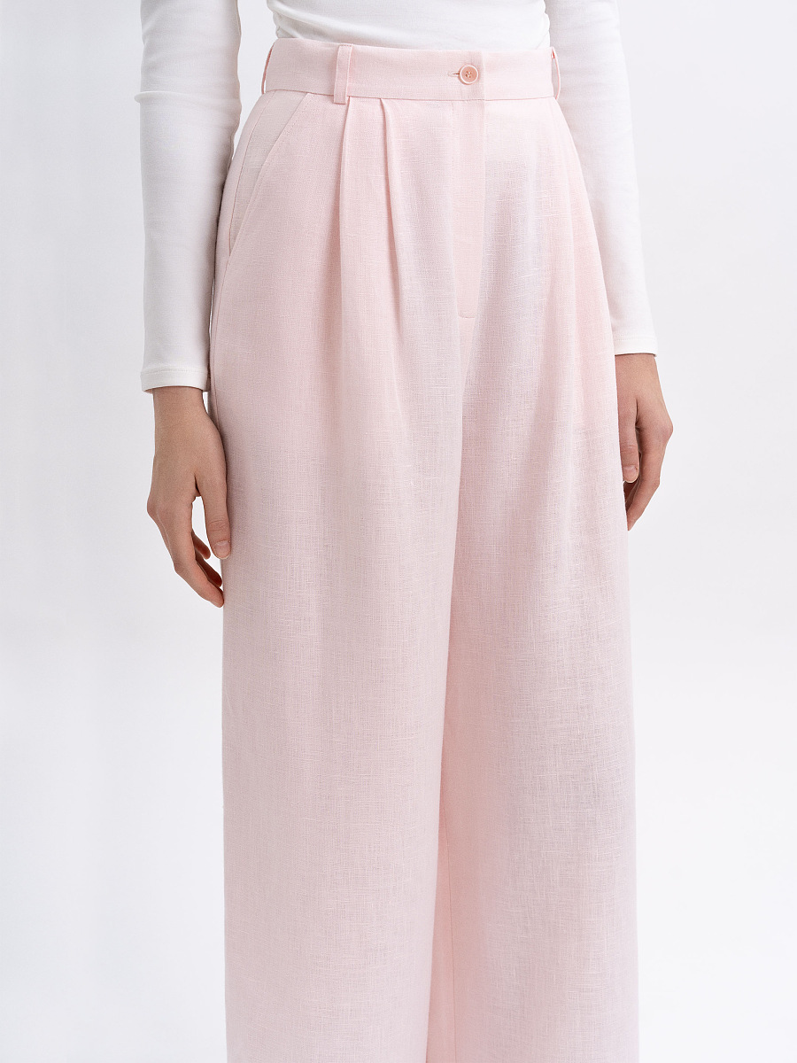 Light pink linen women's pants «Agrus» [0]