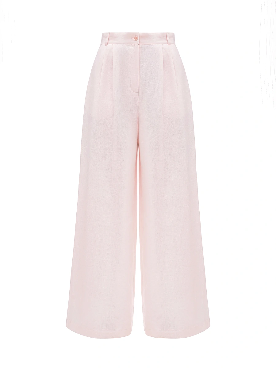Black linen women's pants "Agrus" — Pink