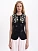Black linen embroidered vest "Agrus"