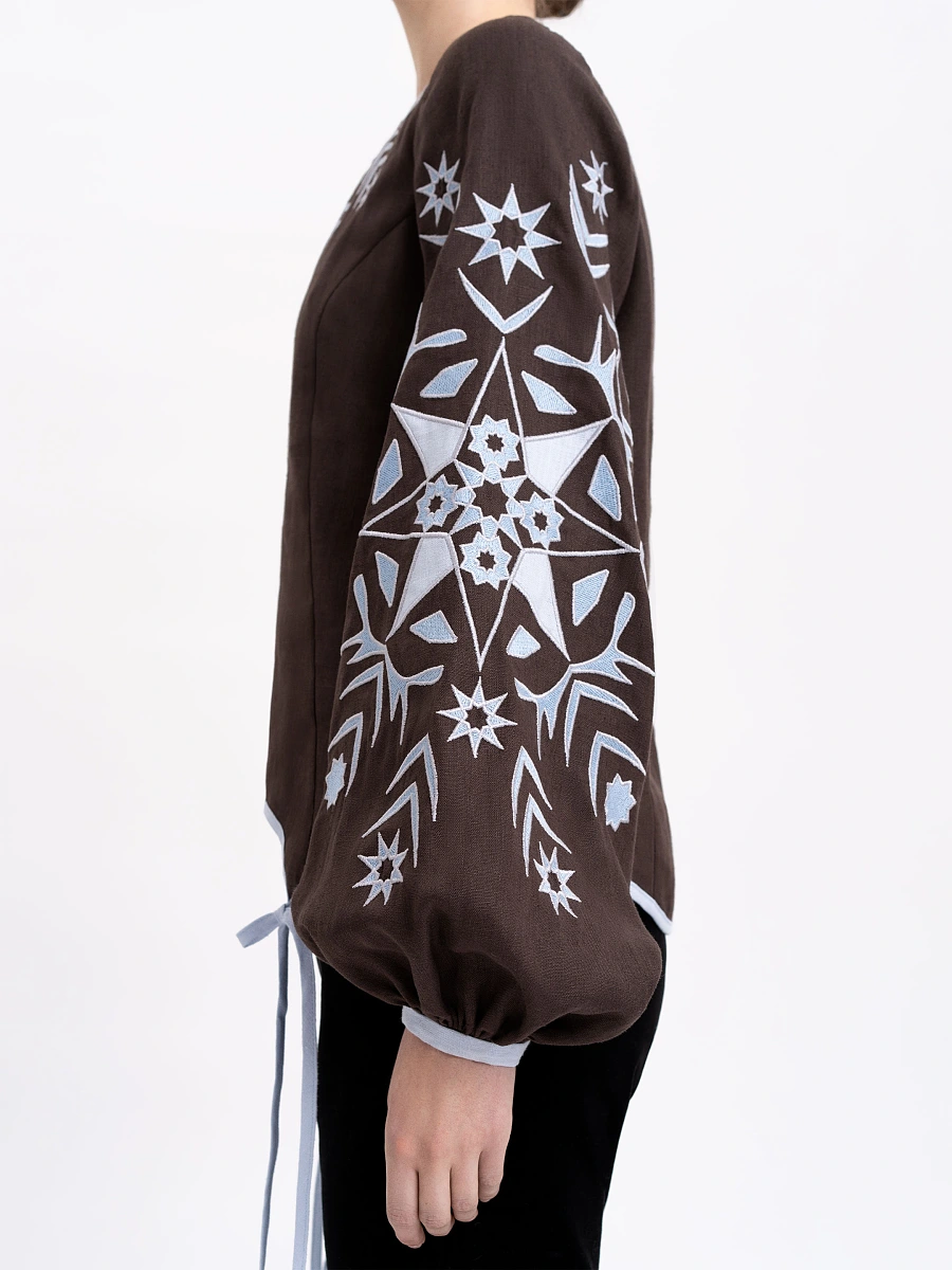Women's embroidered shirt "Zirka" morning — Brown
